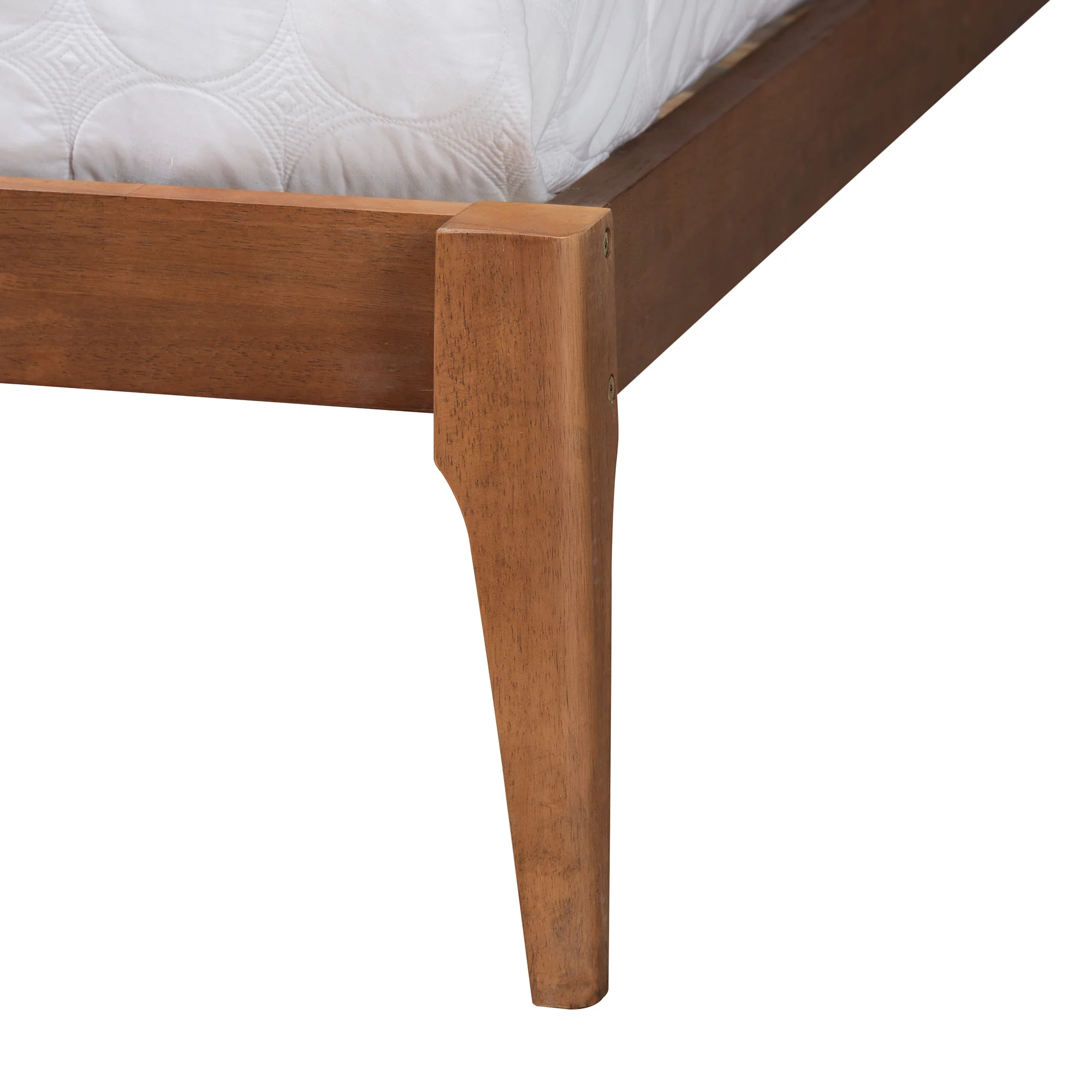 Baxton Studio Royce Mid-Century Modern Transitional Light Grey Fabric and Ash Walnut Finished Wood Queen Size Bed - Image 6