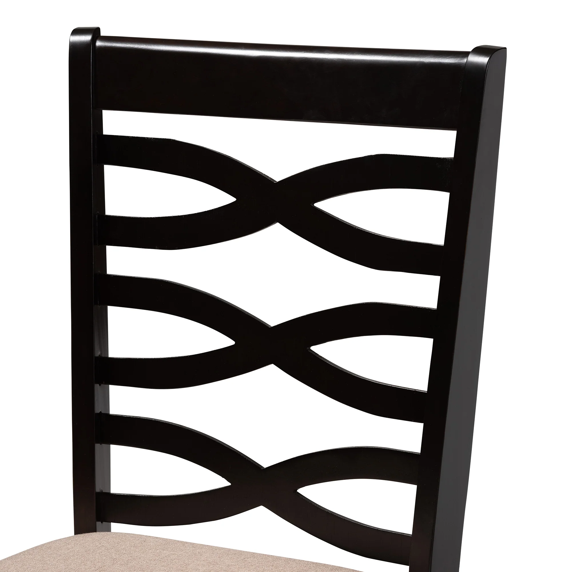 Baxton Studio Ruby Modern Beige Fabric and Dark Brown Finished Wood 5-Piece Dining Set - Image 8