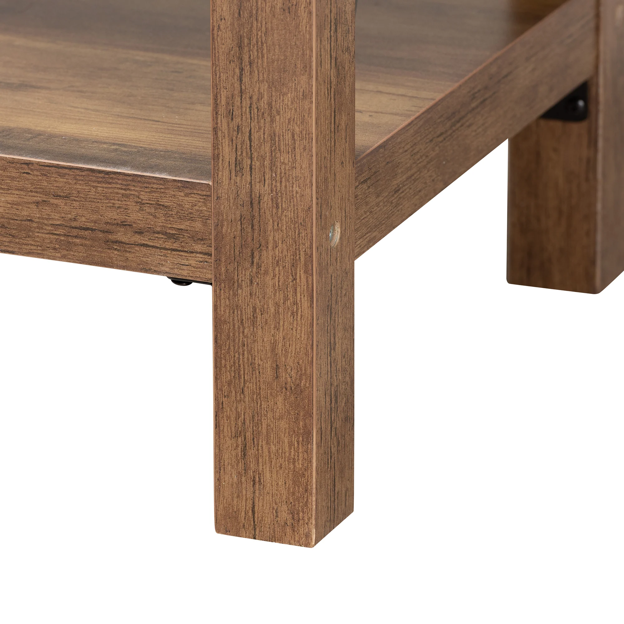 Baxton Studio Rumi Modern Farmhouse Natural Brown Finished Wood and Black Metal Console Table - Image 6