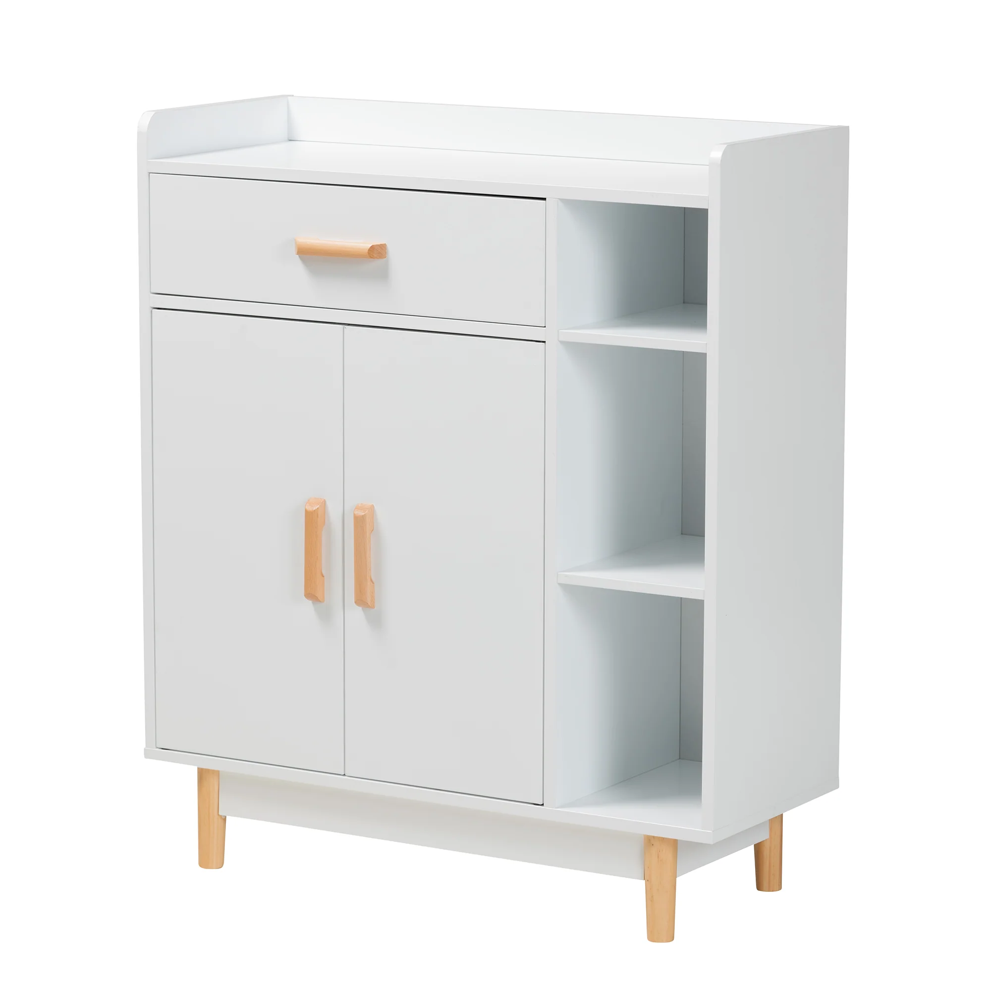 Baxton Studio Russell Mid-Century Modern Two-Tone White and Oak Brown Finished Wood 2-Door Sideboard - Image 2
