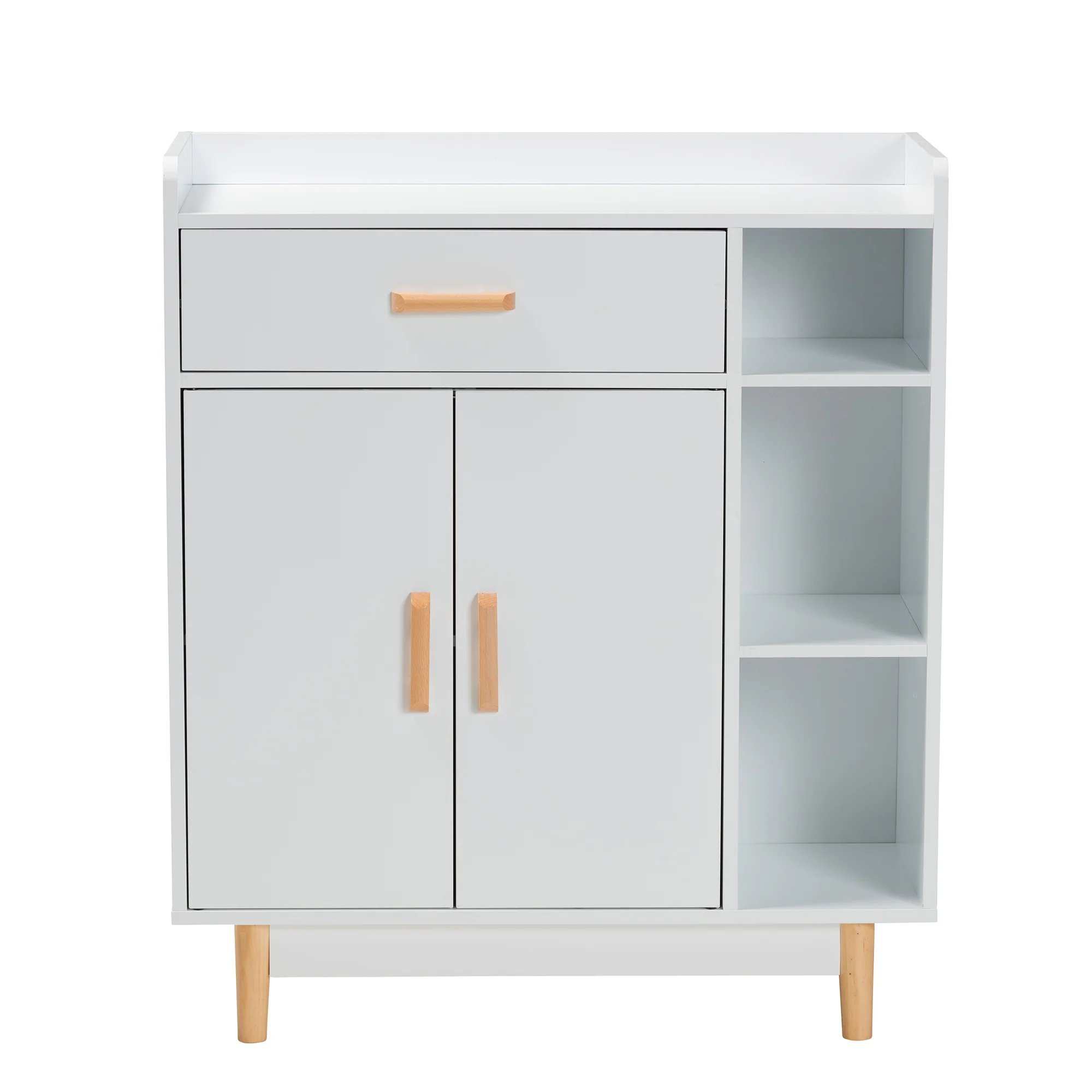 Baxton Studio Russell Mid-Century Modern Two-Tone White and Oak Brown Finished Wood 2-Door Sideboard - Image 4
