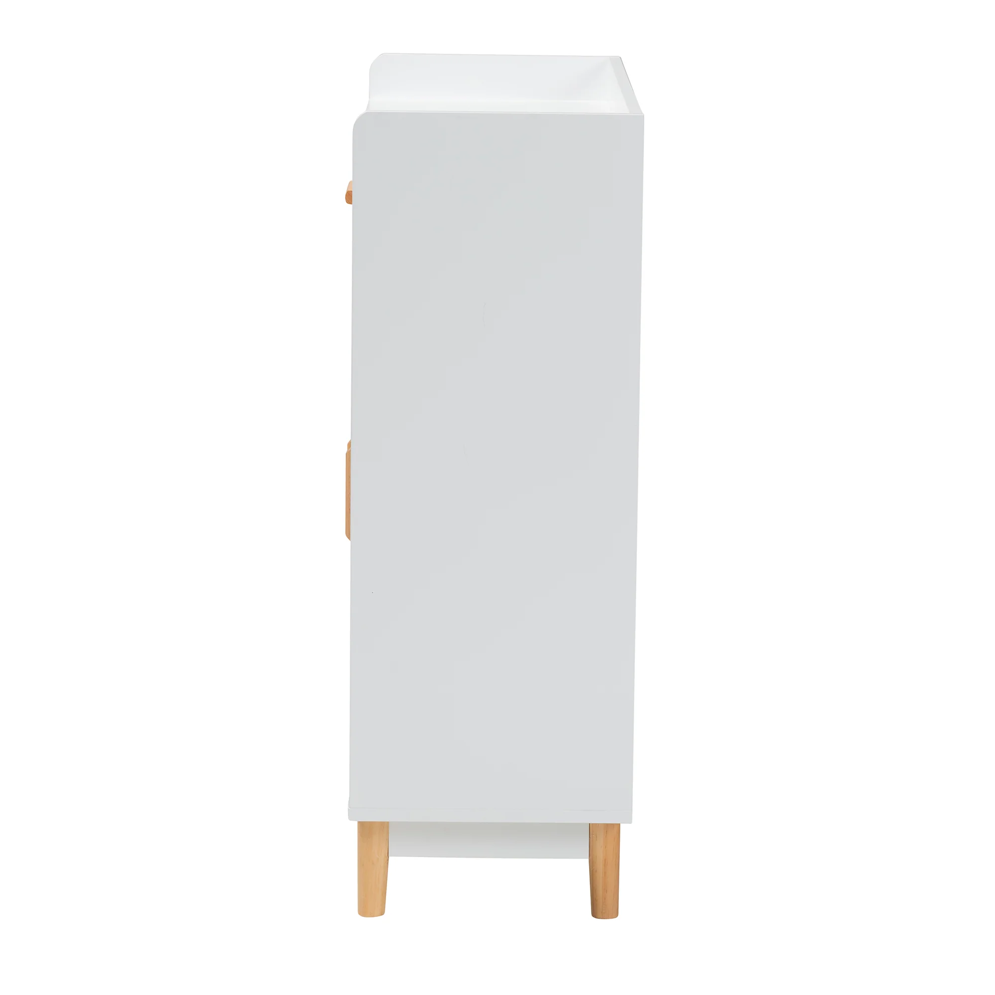 Baxton Studio Russell Mid-Century Modern Two-Tone White and Oak Brown Finished Wood 2-Door Sideboard - Image 5