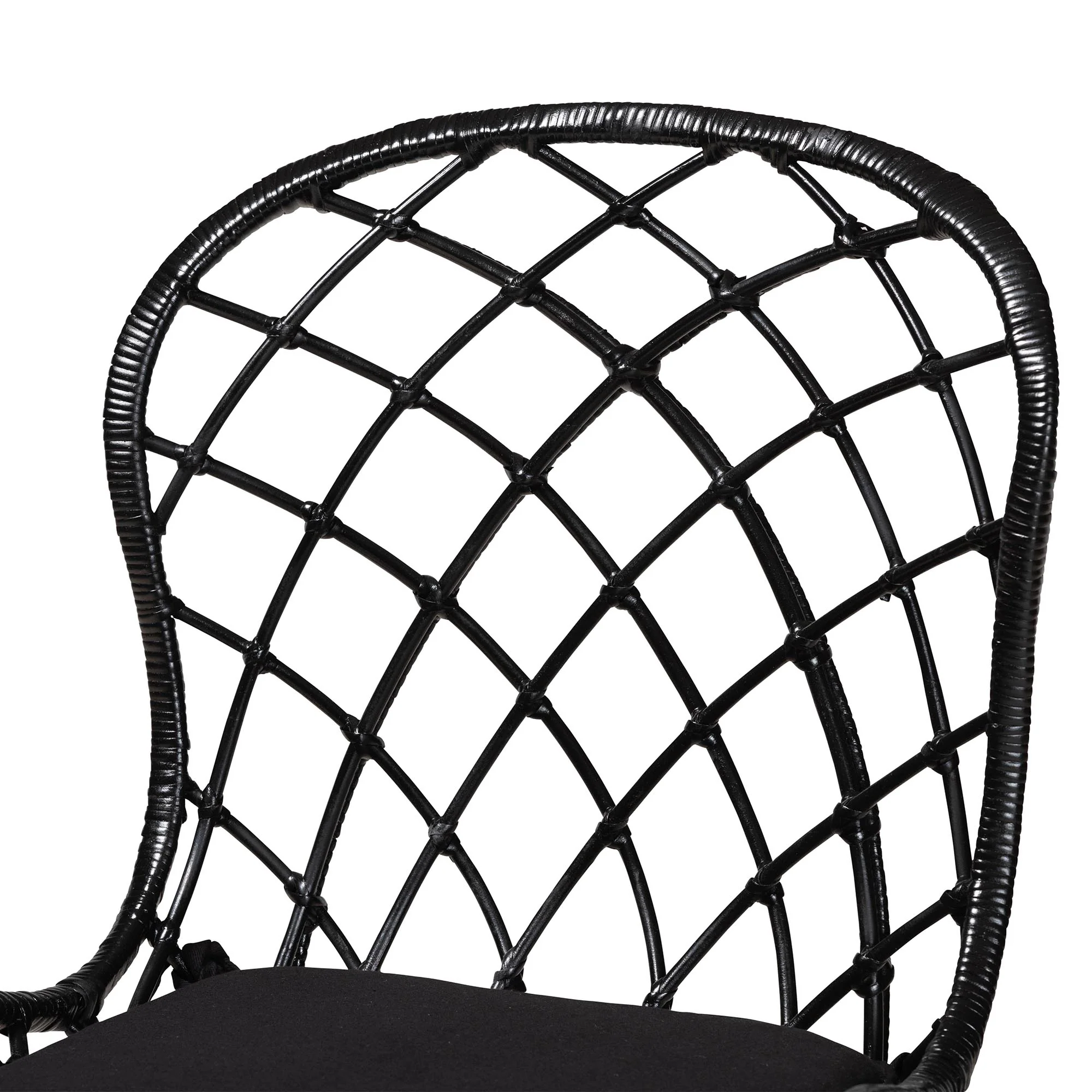 Baxton Studio Sabelle Modern Bohemian Black Finished Wood and Rattan 5-Piece Dining Set - Image 6
