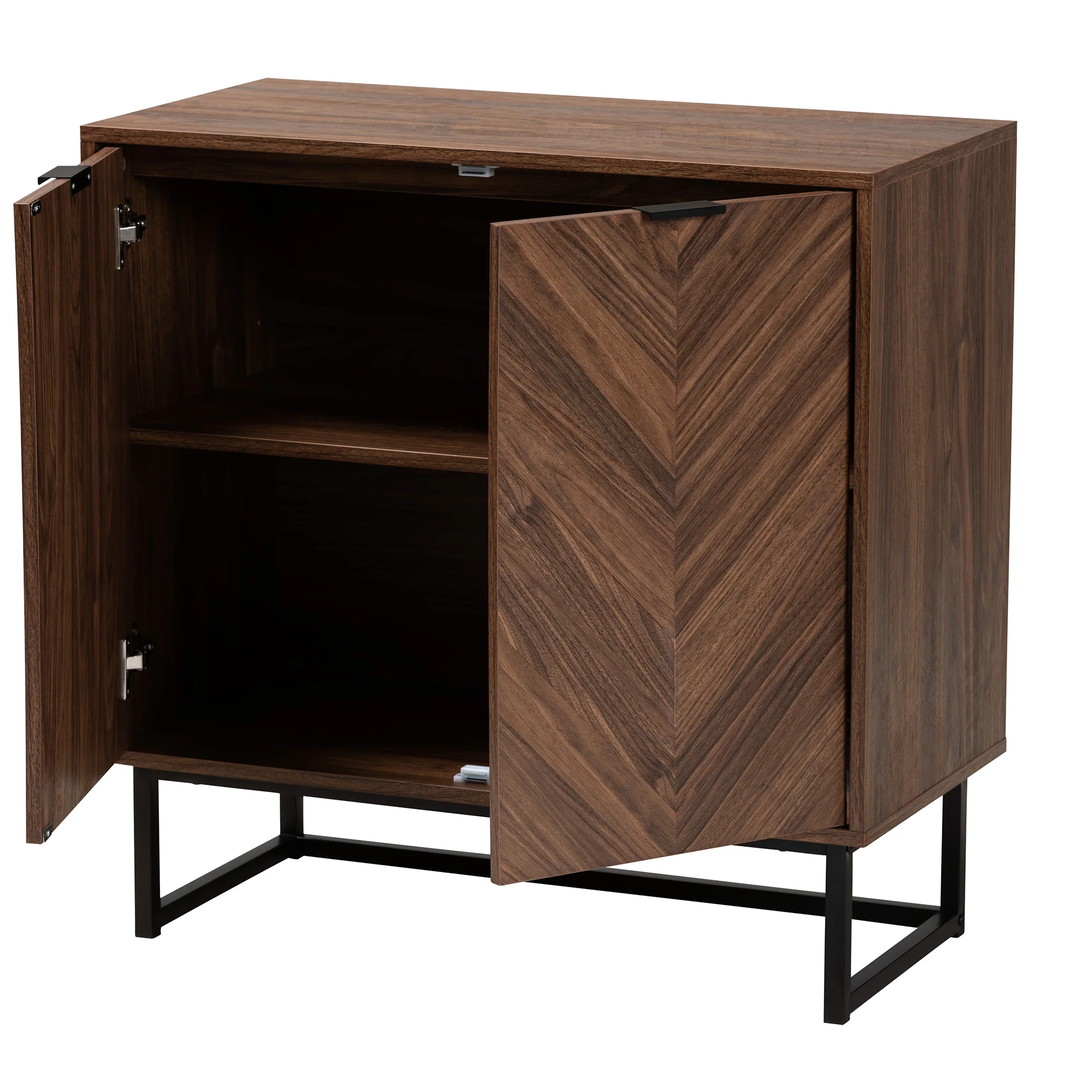 Baxton Studio Sadia Modern Walnut Brown Finished Wood Storage Cabinet - Image 3
