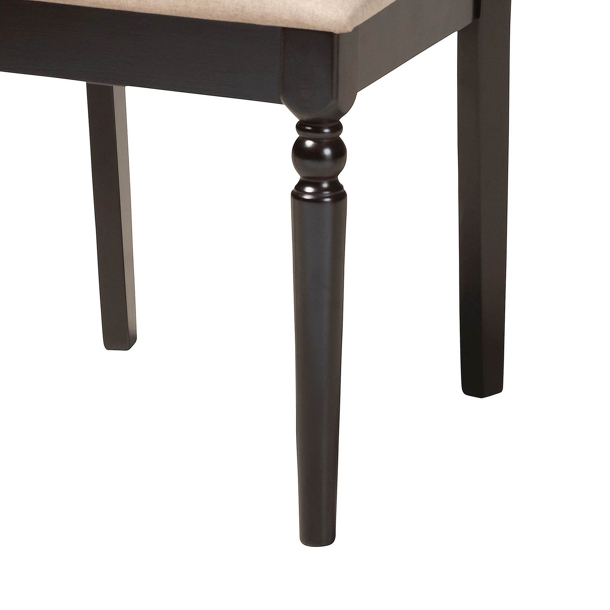 Baxton Studio Sadie Modern Beige Fabric and Espresso Brown Finished Wood 5-Piece Dining Set - Image 7