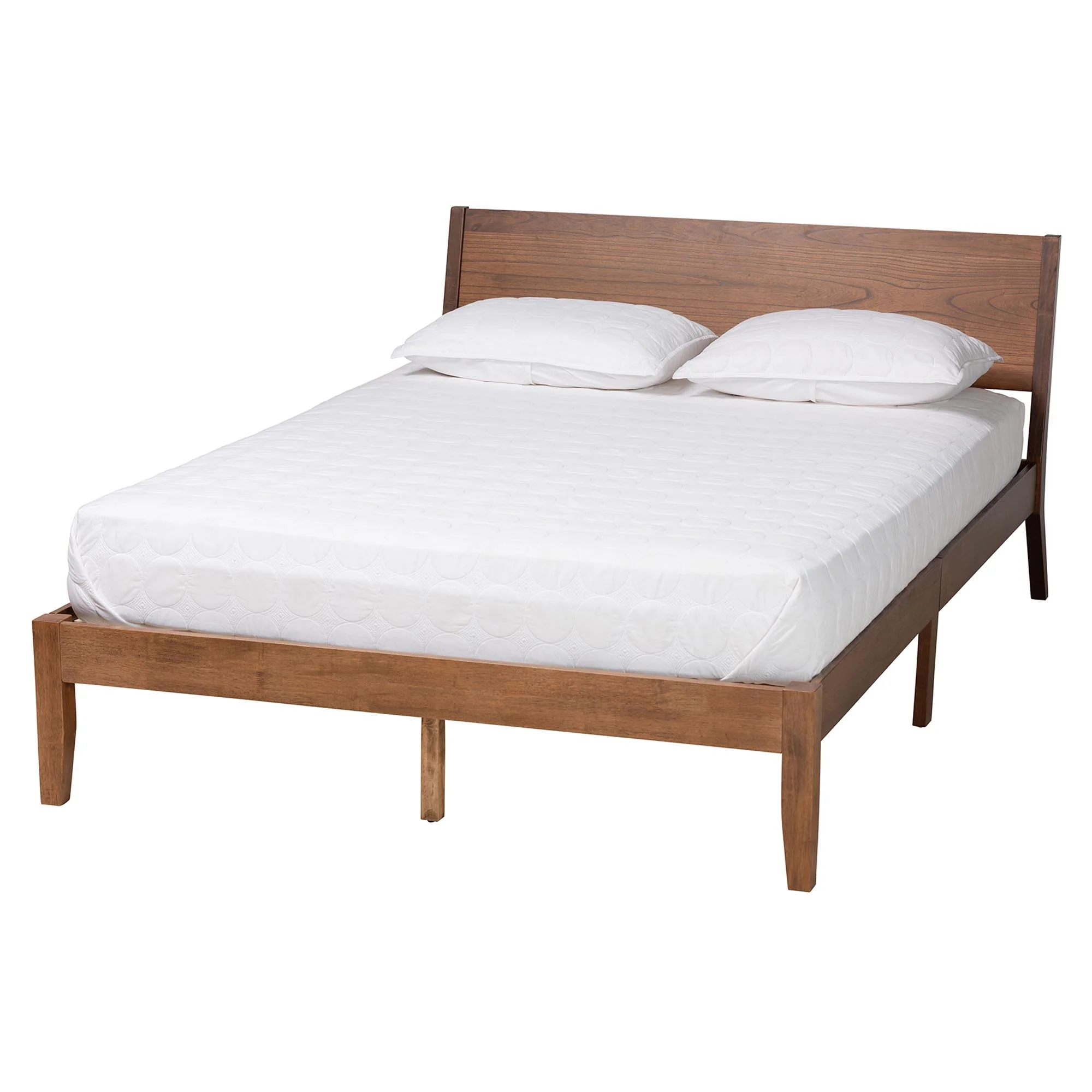 Baxton Studio Salvatore Mid-Century Modern Walnut Brown Finished Wood King Size Platform Bed - Image 2