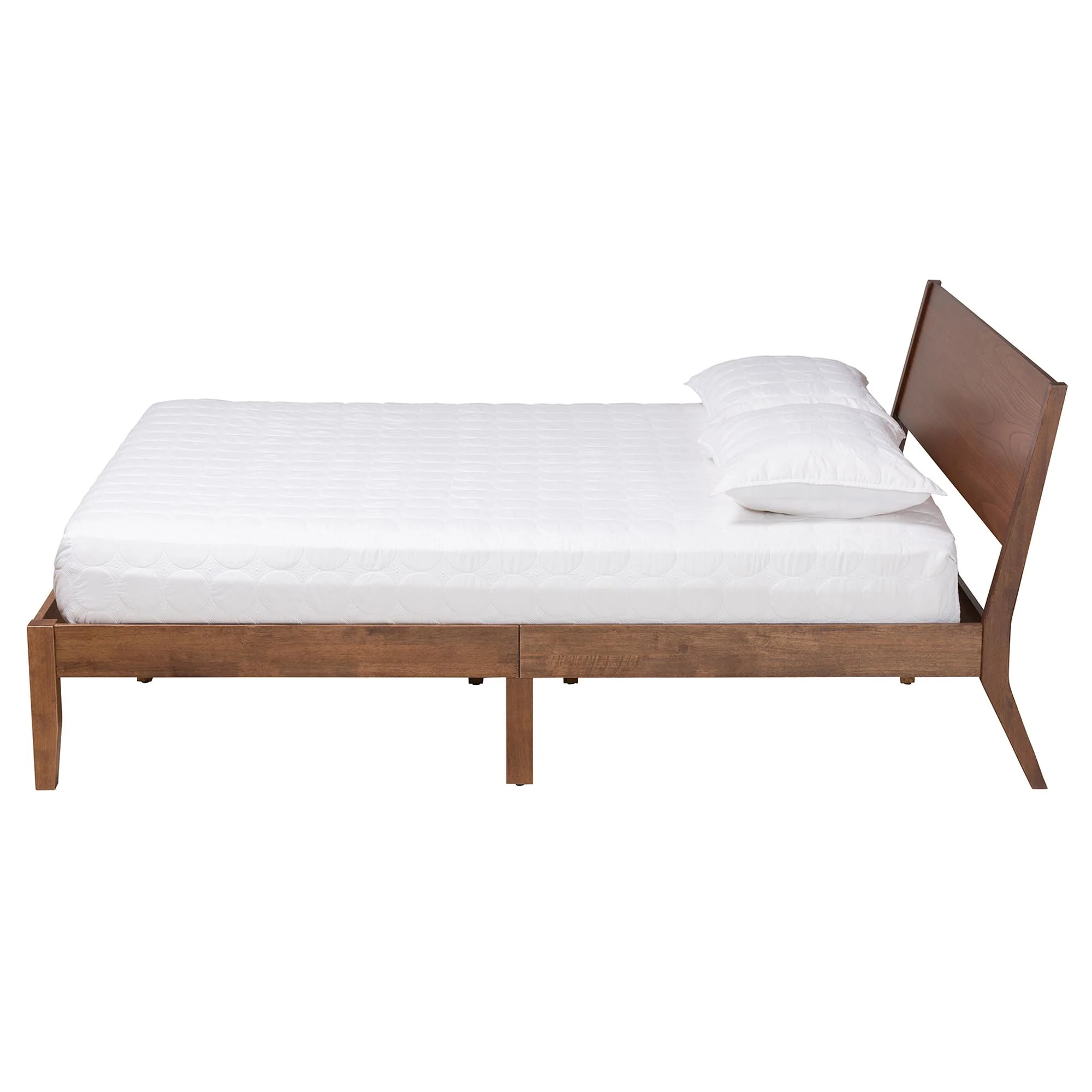Baxton Studio Salvatore Mid-Century Modern Walnut Brown Finished Wood King Size Platform Bed - Image 3