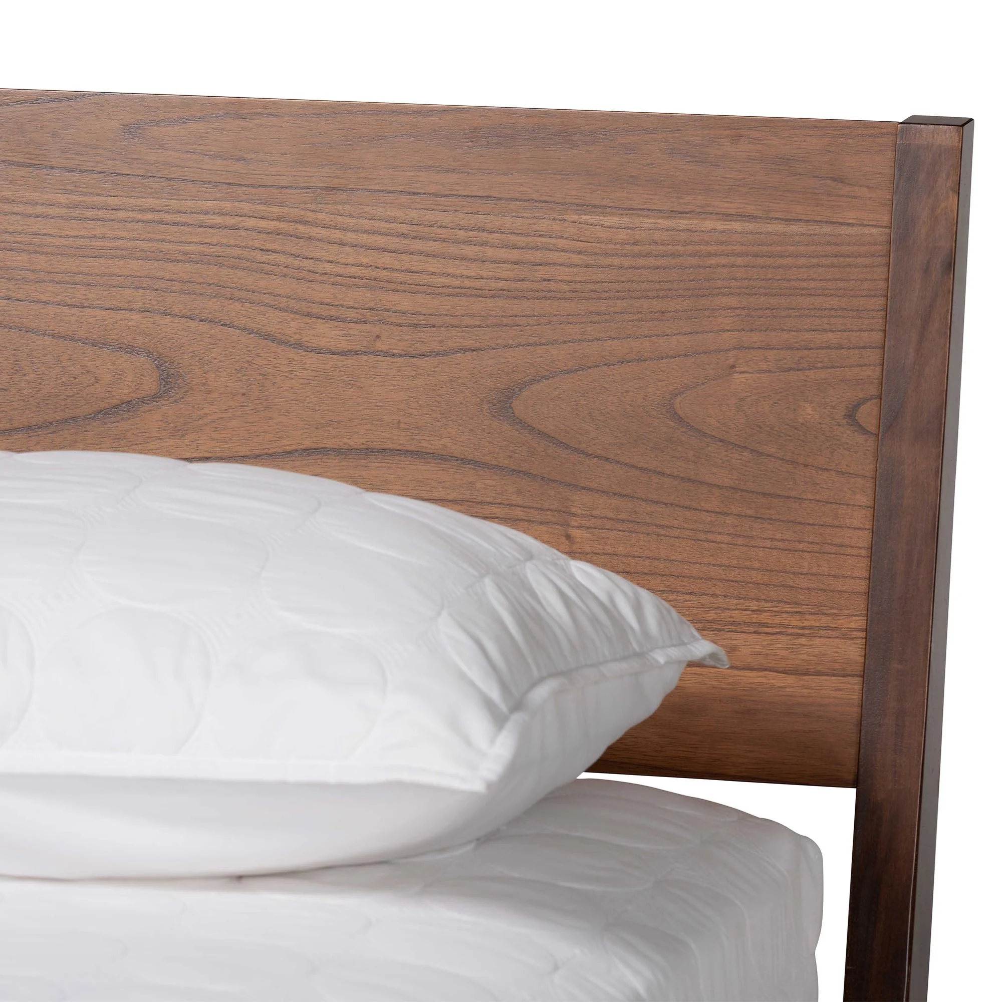 Baxton Studio Salvatore Mid-Century Modern Walnut Brown Finished Wood King Size Platform Bed - Image 5