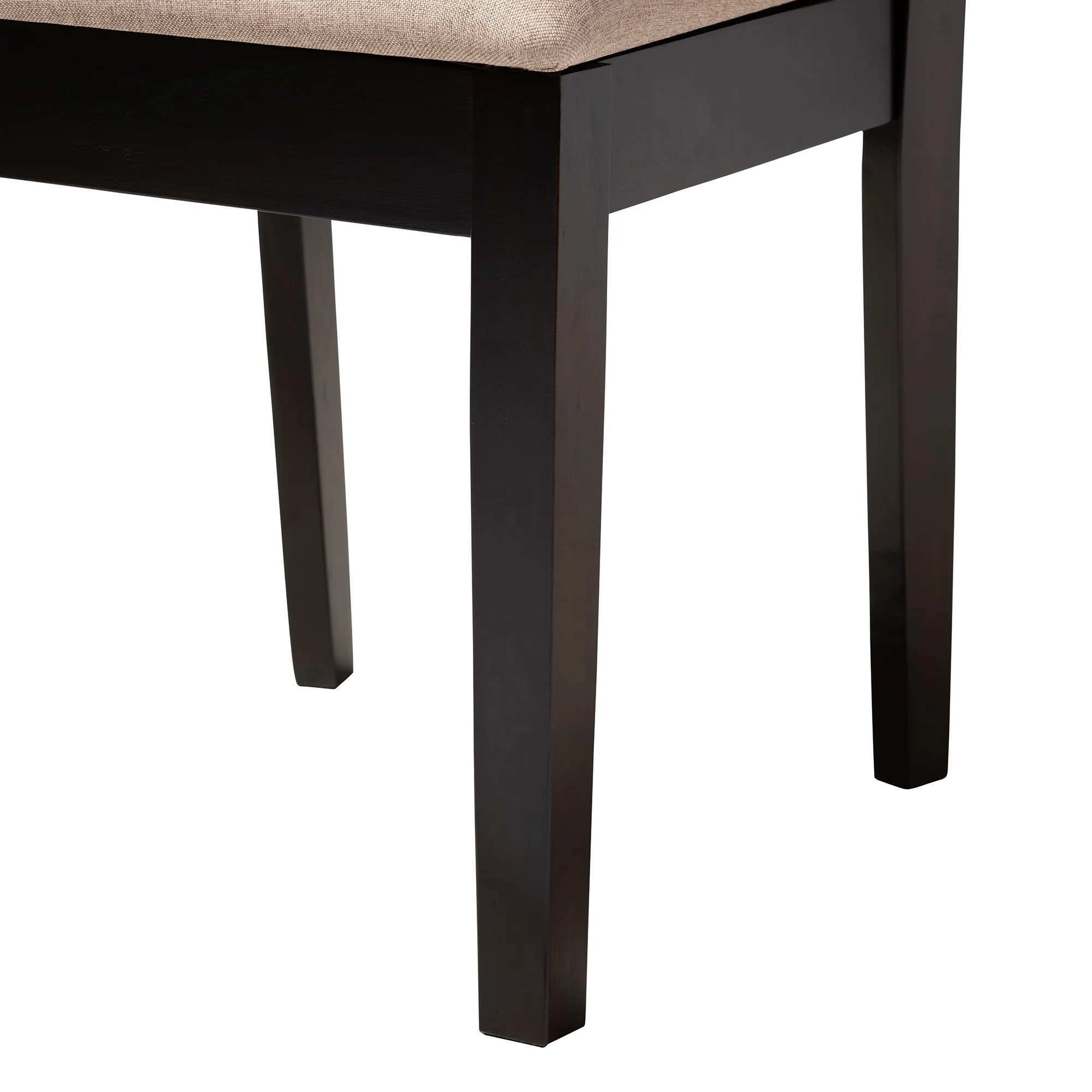 Baxton Studio Sanne Modern Beige Fabric and Espresso Brown Finished Wood 5-Piece Dining Set - Image 7