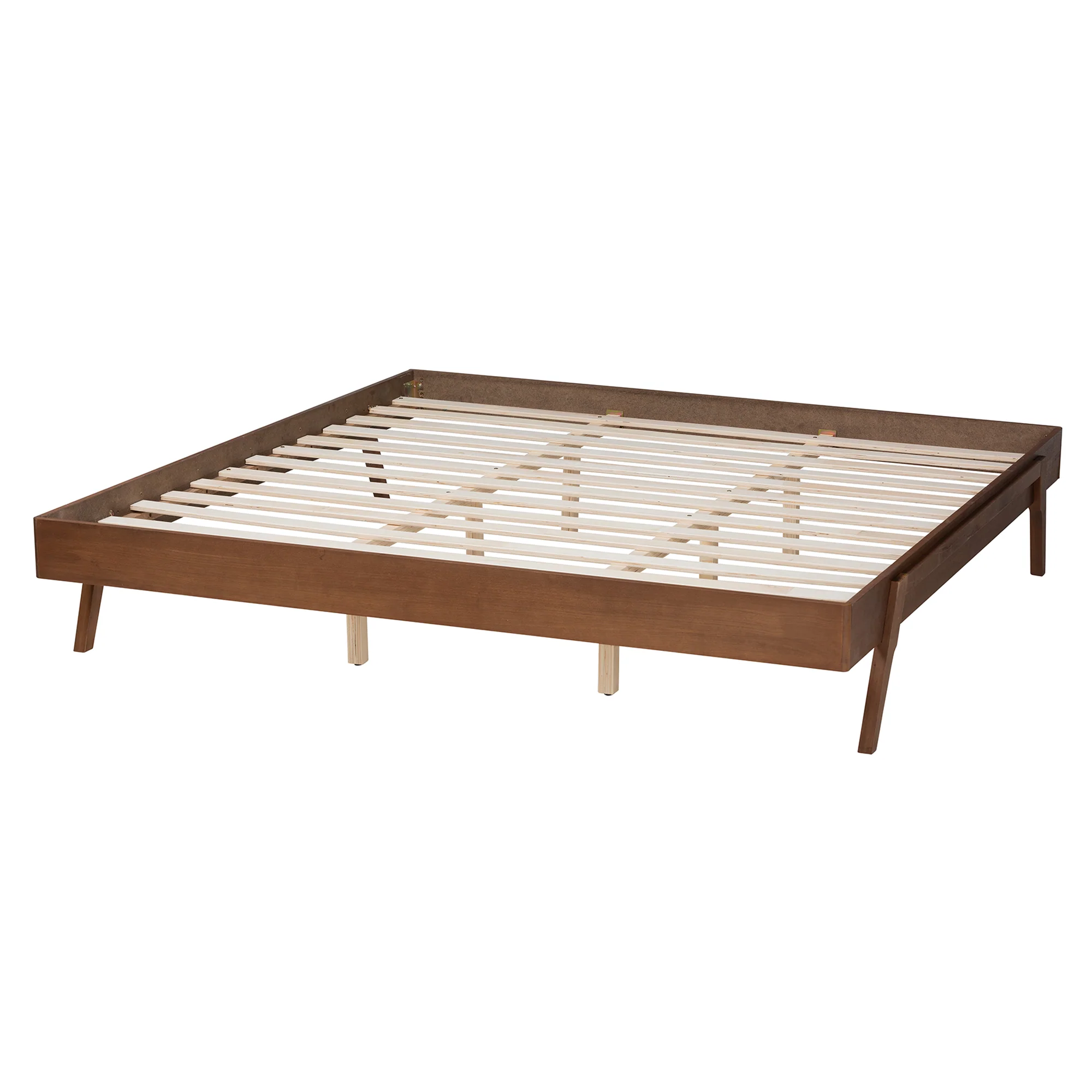 Baxton Studio Sarita Mid-Century Modern Ash Walnut Finished Wood King Size Bed Frame - Image 6