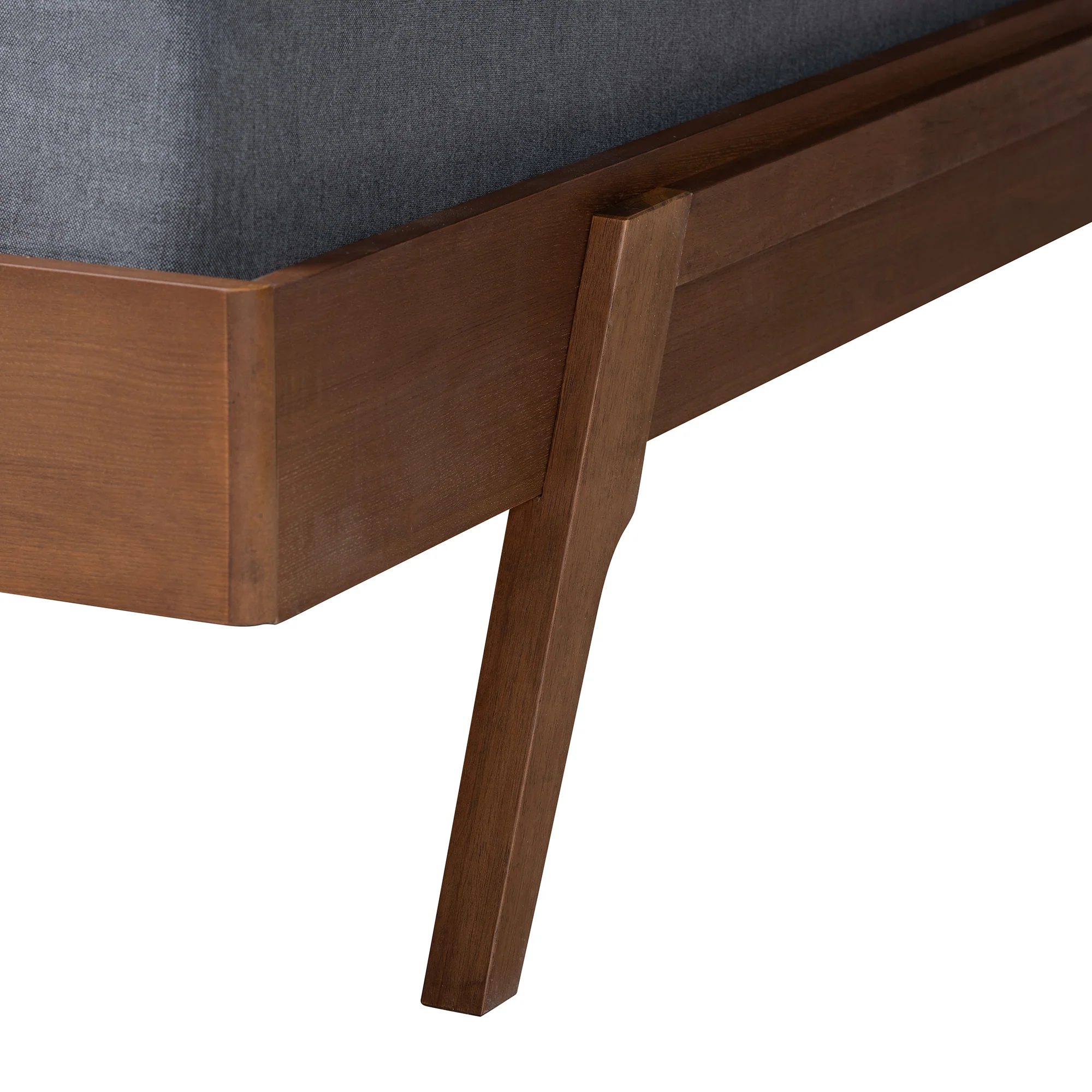 Baxton Studio Sarita Mid-Century Modern Ash Walnut Finished Wood King Size Bed Frame - Image 7