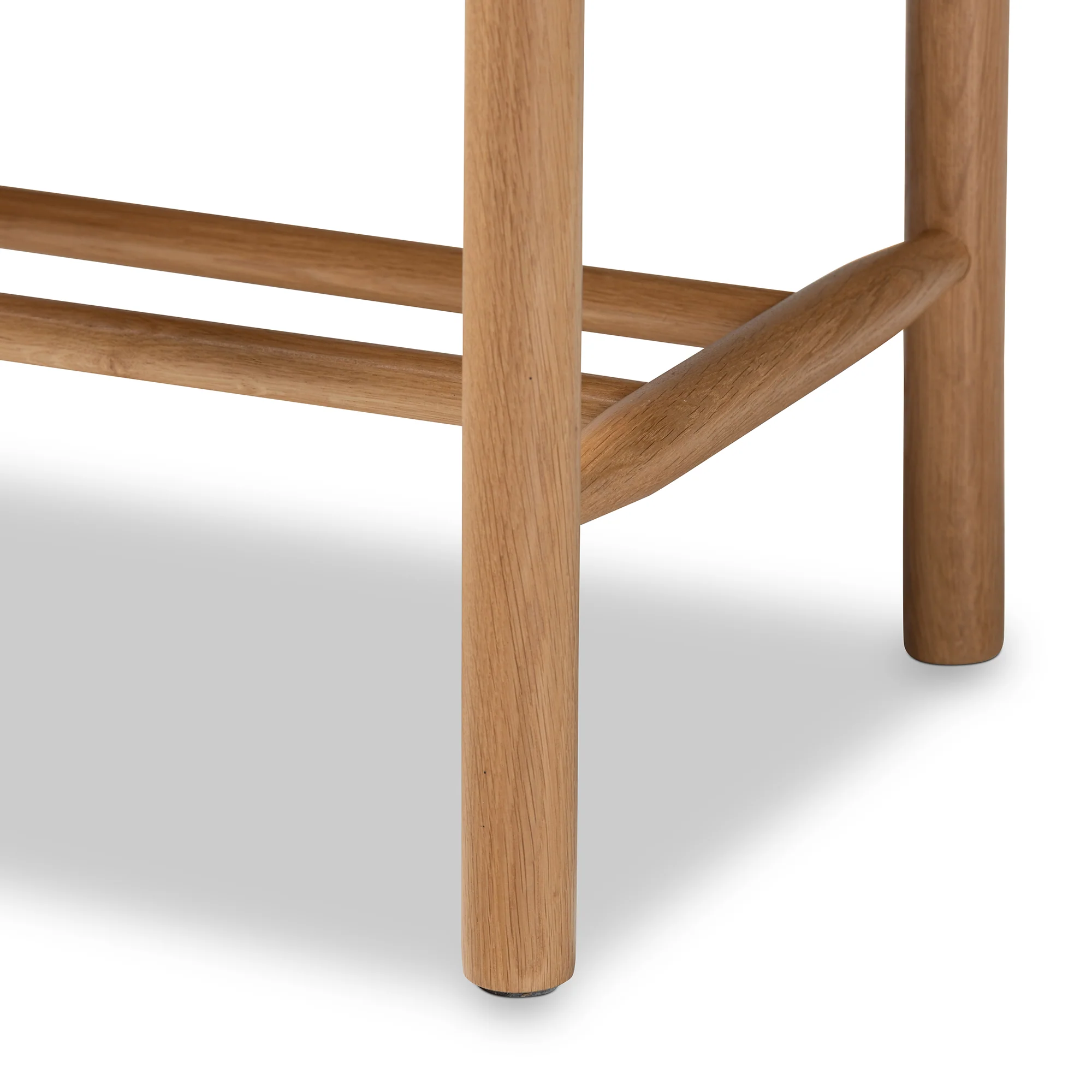 Baxton Studio Saura Mid-Century Modern Oak Brown Finished Wood and Hemp Accent Bench - Image 6