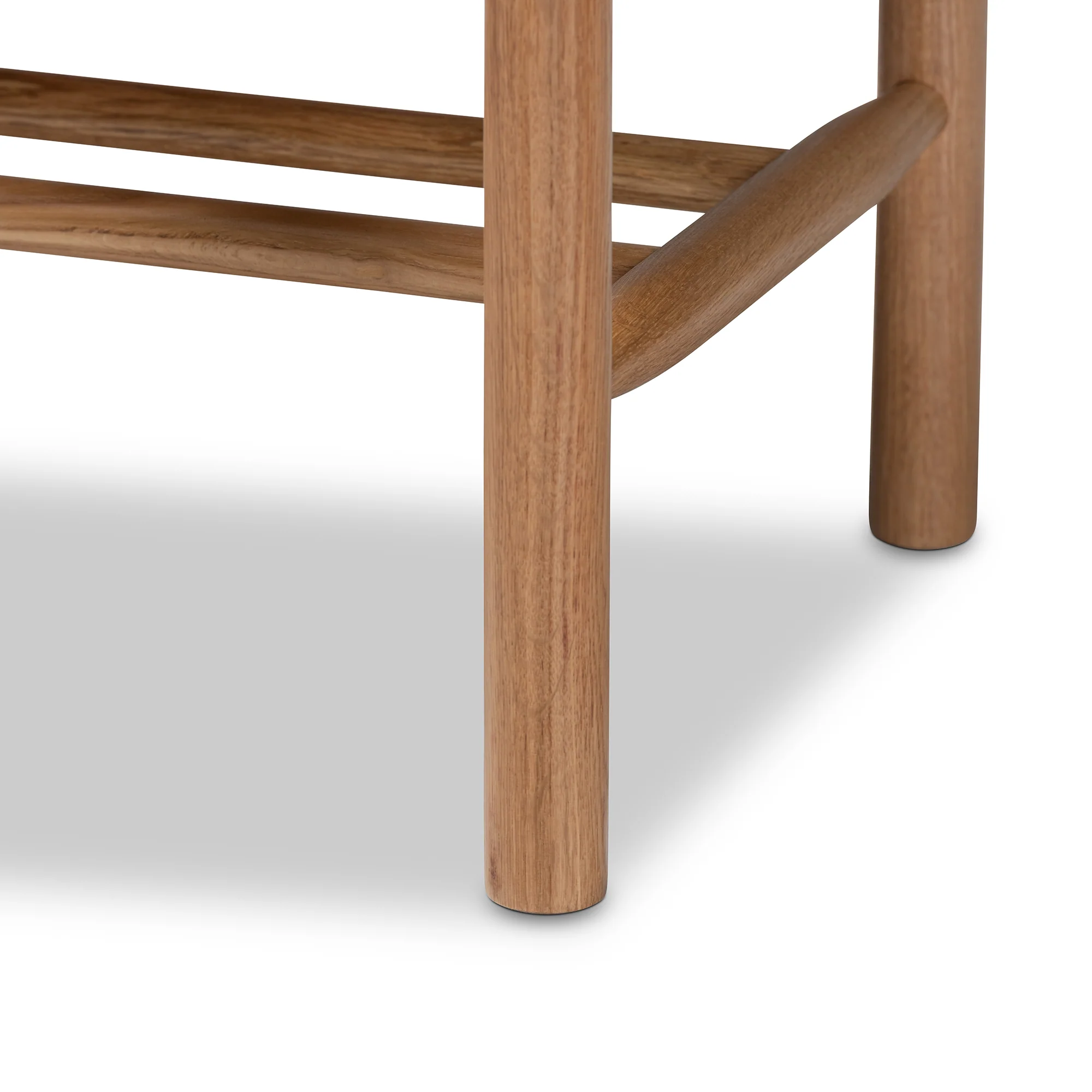 Baxton Studio Saura Mid-Century Modern Oak Brown Finished Wood and Hemp Dining Bench - Image 6