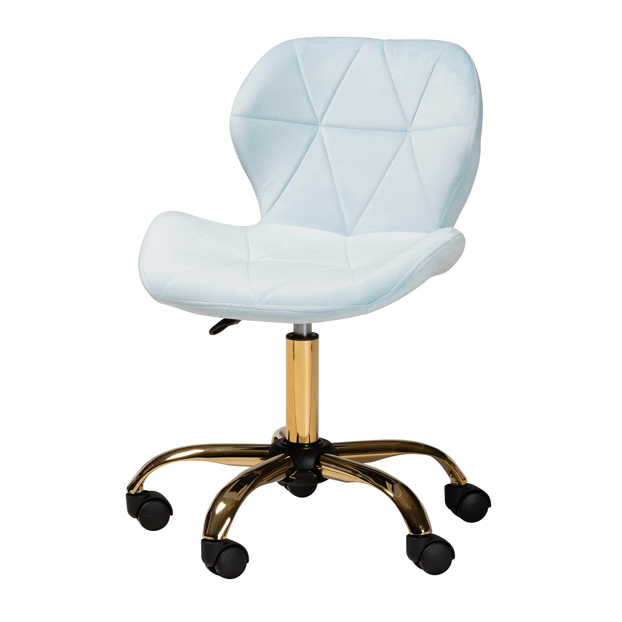 Baxton Studio Savara Contemporary Glam and Luxe Grey Velvet Fabric and Gold Metal Swivel Office Chair - Image 12