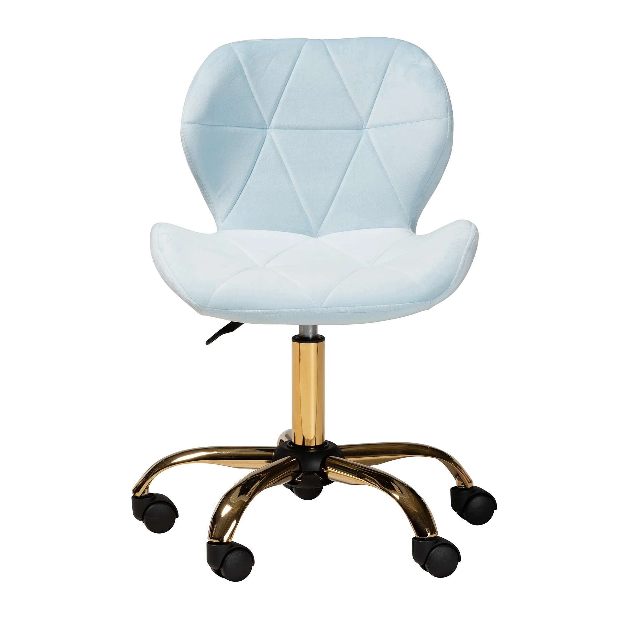 Baxton Studio Savara Contemporary Glam and Luxe Grey Velvet Fabric and Gold Metal Swivel Office Chair - Image 13