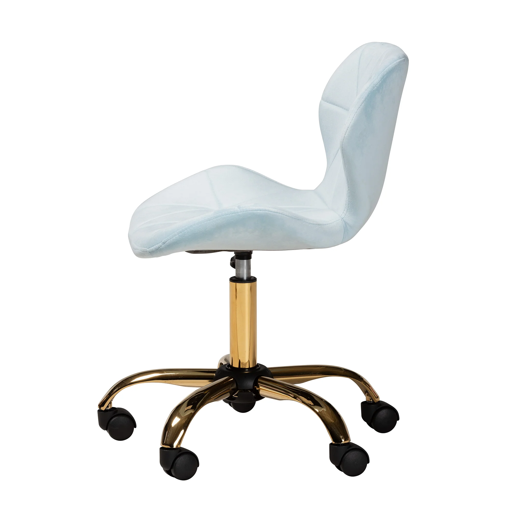 Baxton Studio Savara Contemporary Glam and Luxe Grey Velvet Fabric and Gold Metal Swivel Office Chair - Image 14