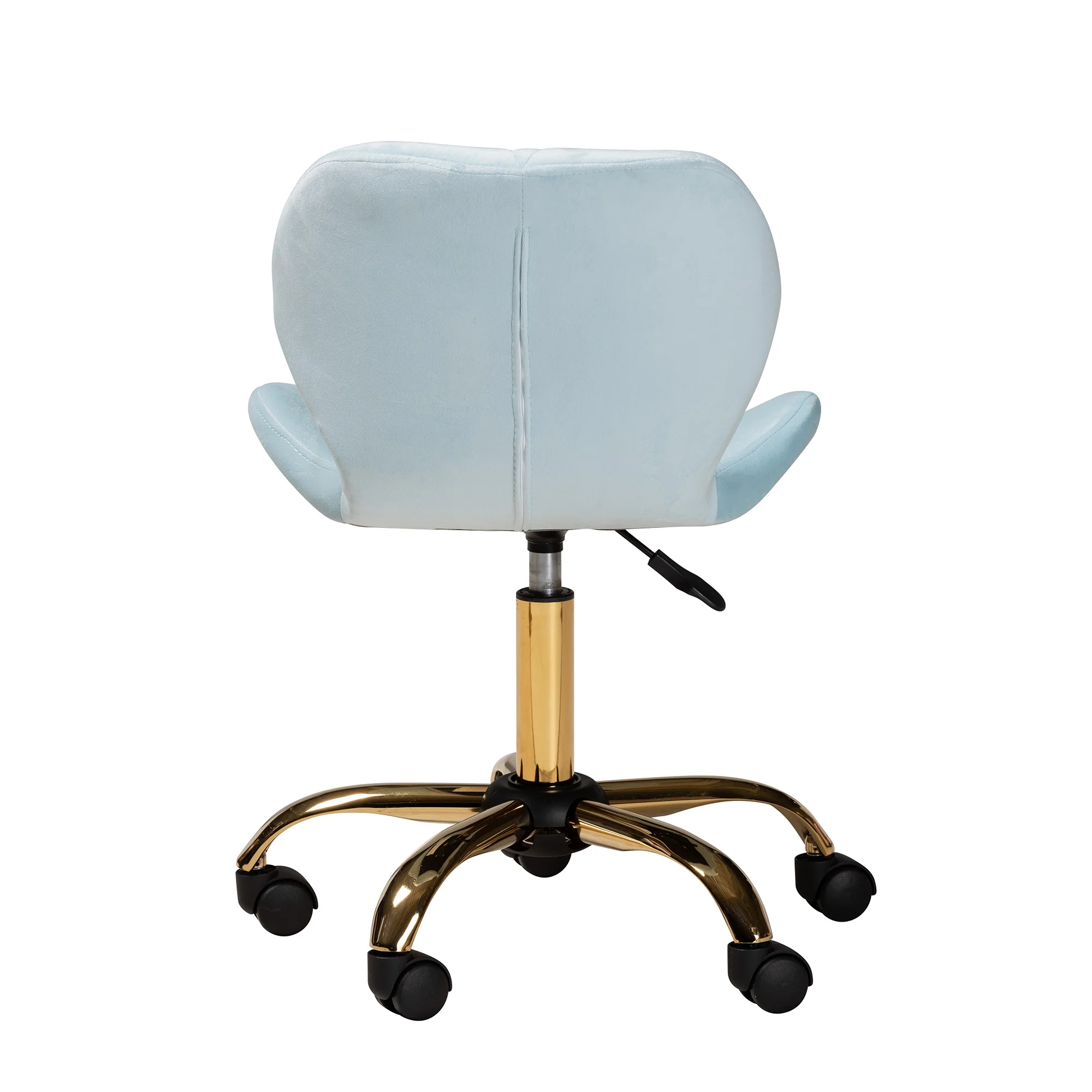 Baxton Studio Savara Contemporary Glam and Luxe Grey Velvet Fabric and Gold Metal Swivel Office Chair - Image 15