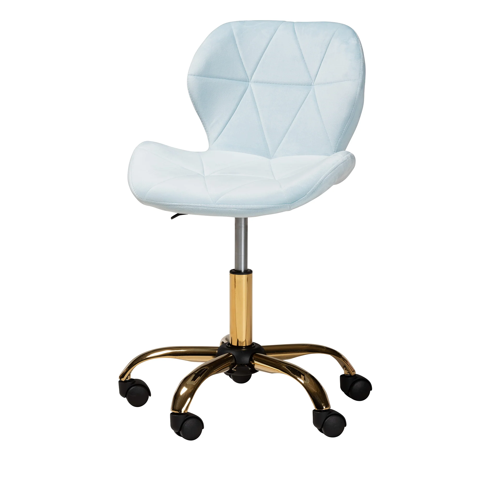 Baxton Studio Savara Contemporary Glam and Luxe Grey Velvet Fabric and Gold Metal Swivel Office Chair - Image 16