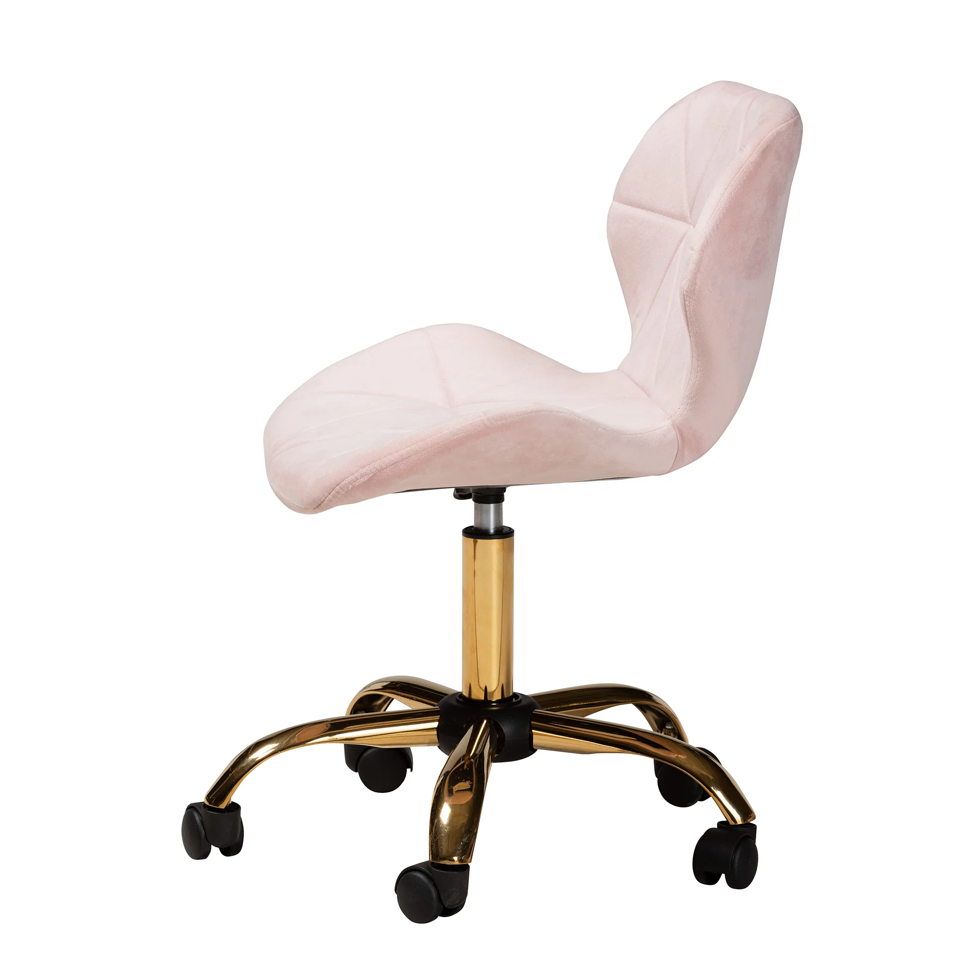 Baxton Studio Savara Contemporary Glam and Luxe Grey Velvet Fabric and Gold Metal Swivel Office Chair - Image 24