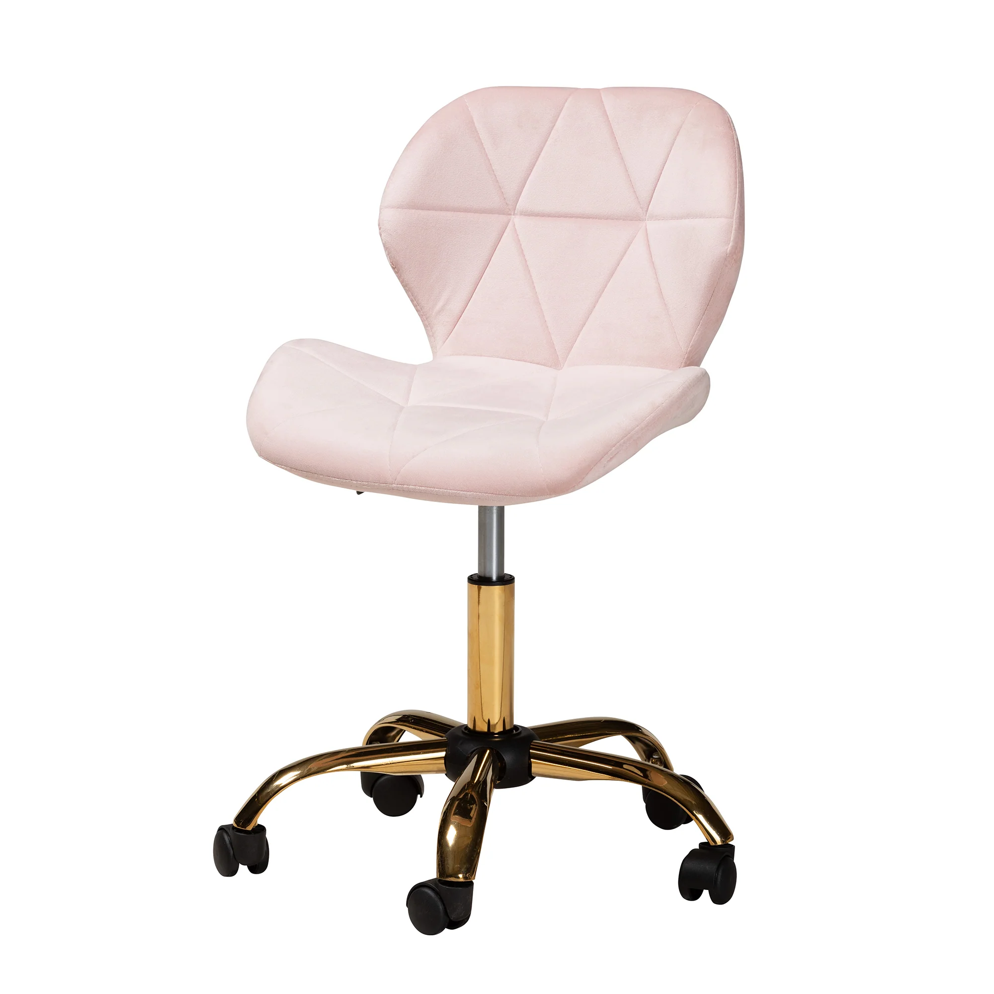 Baxton Studio Savara Contemporary Glam and Luxe Grey Velvet Fabric and Gold Metal Swivel Office Chair - Image 26