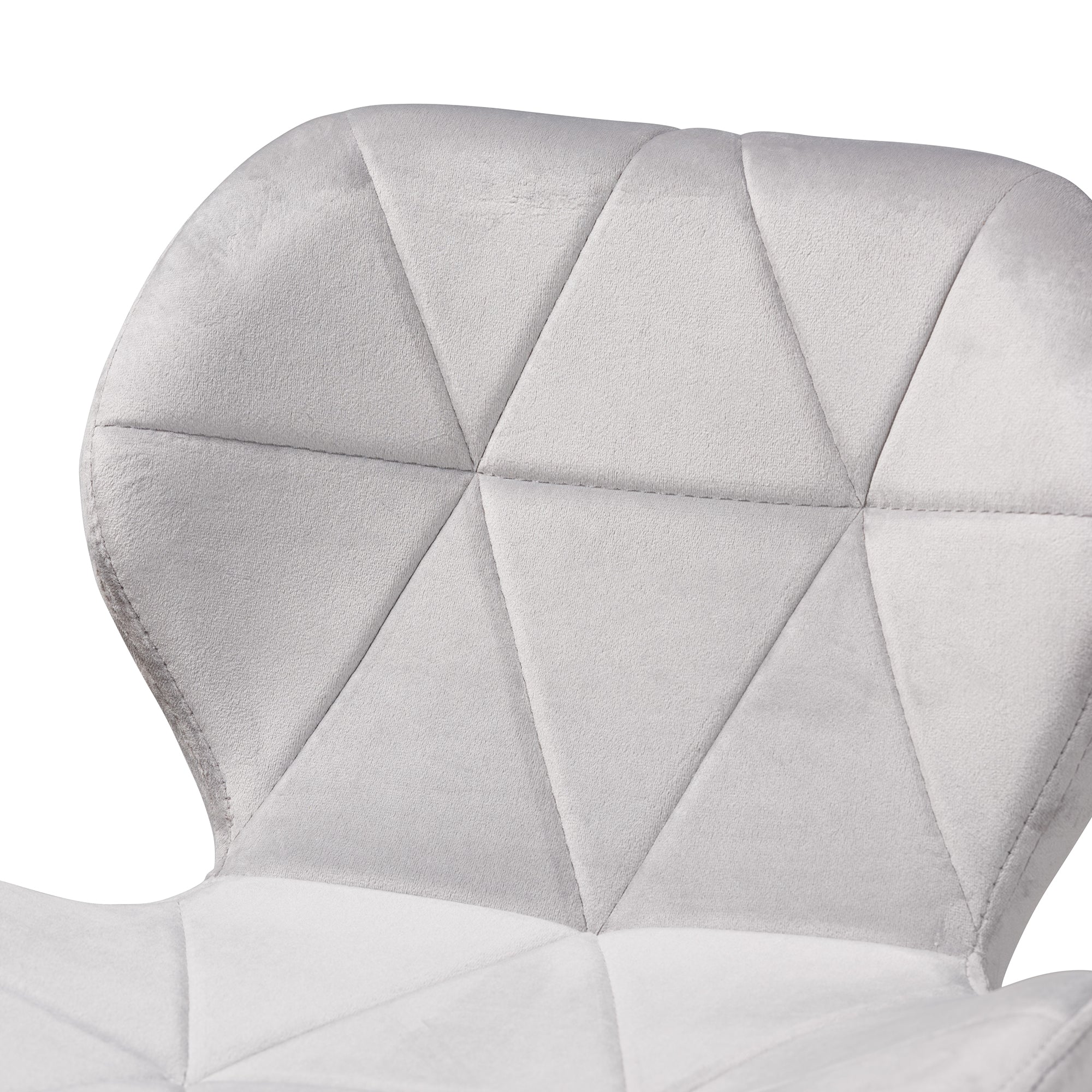 Baxton Studio Savara Contemporary Glam and Luxe Grey Velvet Fabric and Gold Metal Swivel Office Chair - Image 7