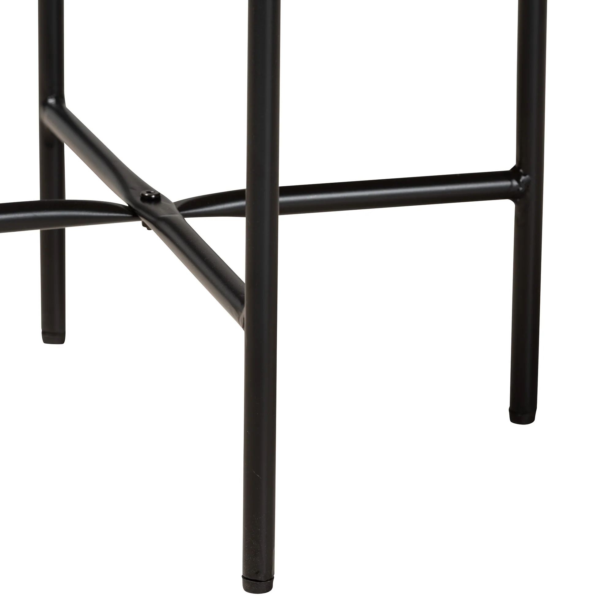 Baxton Studio Savion Modern Industrial Walnut Brown Finished Wood and Black Metal End Table - Image 4