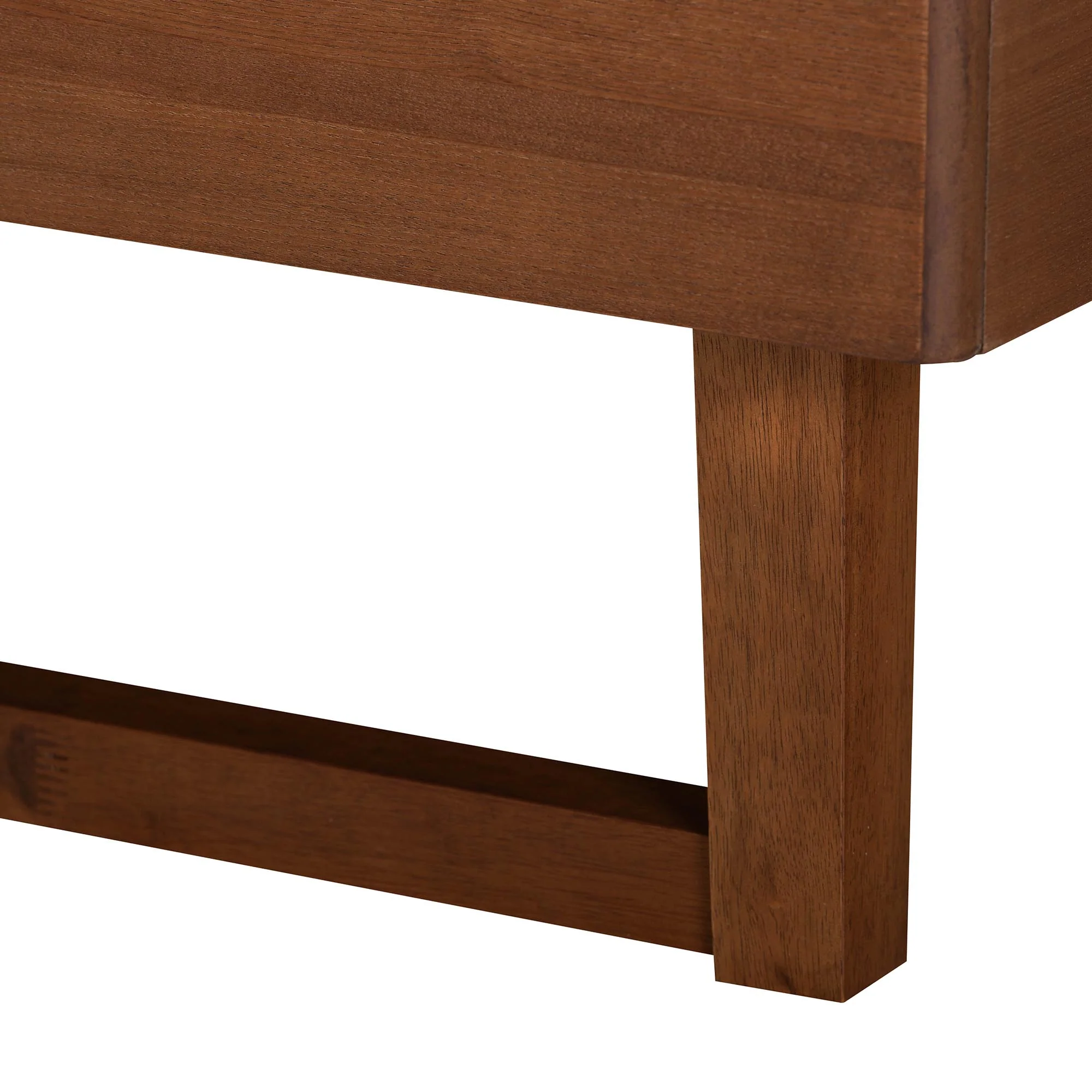 Baxton Studio Sereno Classic and Traditional Grey Fabric and Walnut Brown Finished Wood Queen Size Platform bed - Image 6