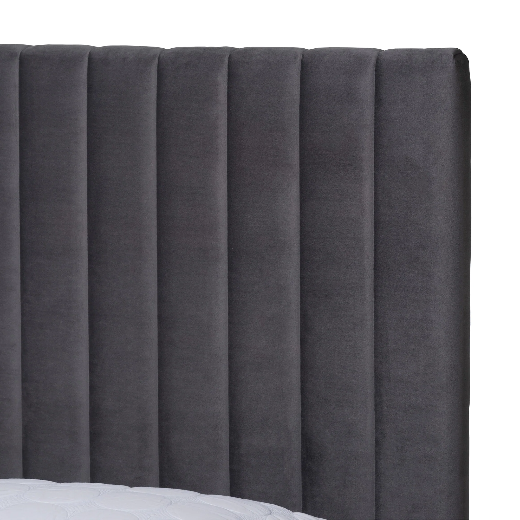 Baxton Studio Serrano Contemporary Glam and Luxe Grey Velvet Fabric Upholstered and Gold Metal Full Size Platform Bed - Image 5
