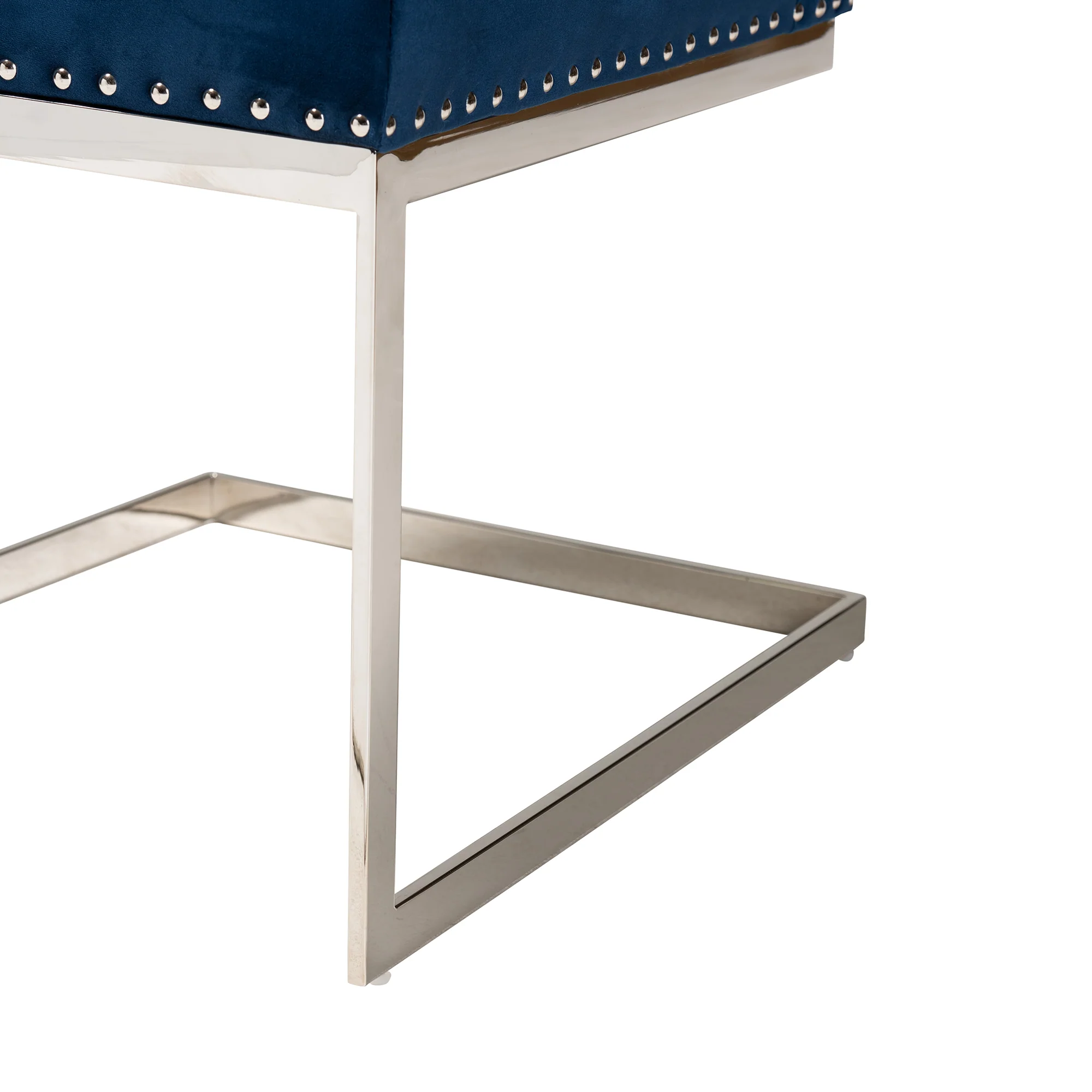 Baxton Studio Sherine Contemporary Glam and Luxe Grey Velvet Fabric and Silver Metal 2-Piece Dining Chair Set - Image 16