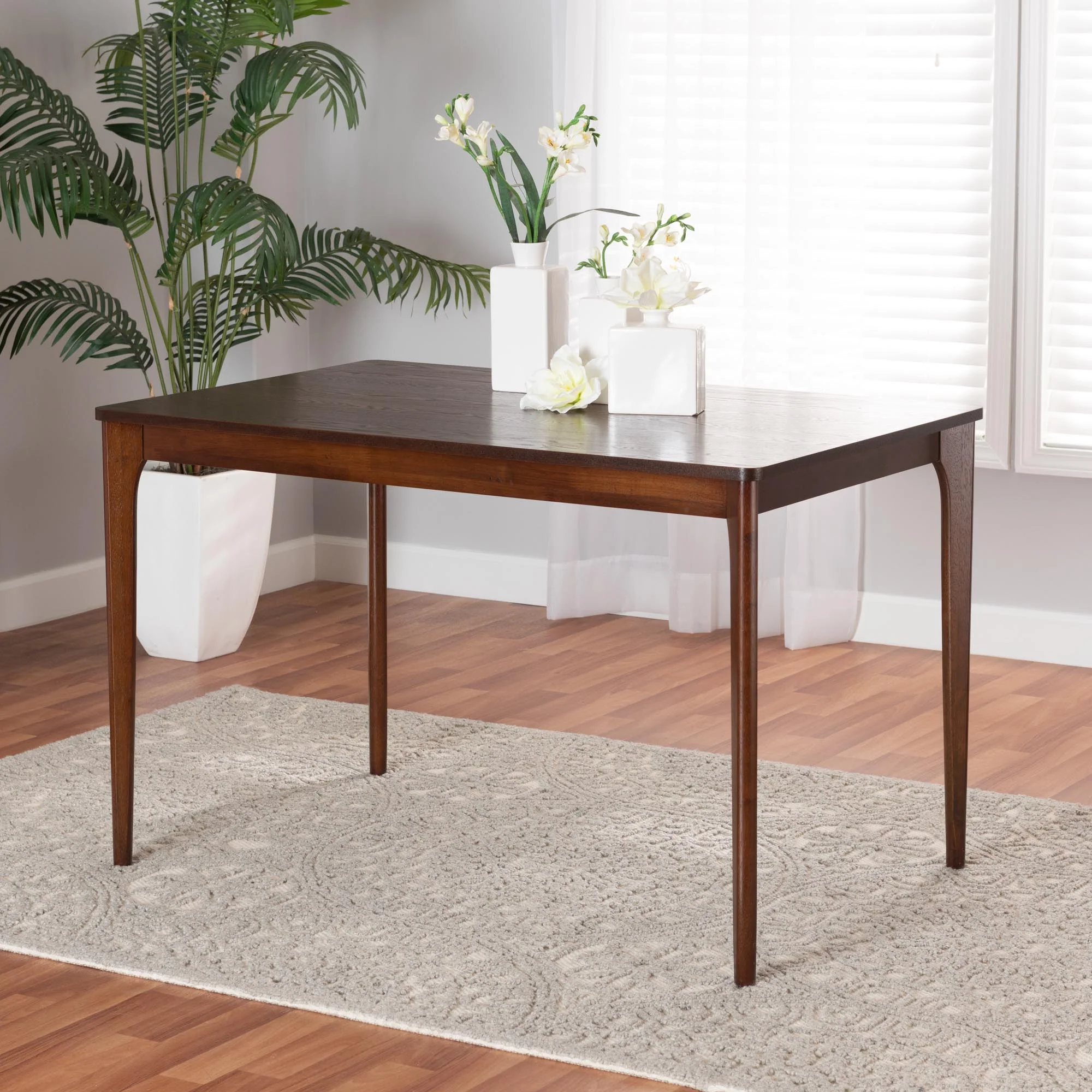 Baxton Studio Sherwin Mid-Century Modern Black Finished Wood Dining Table - Image 19