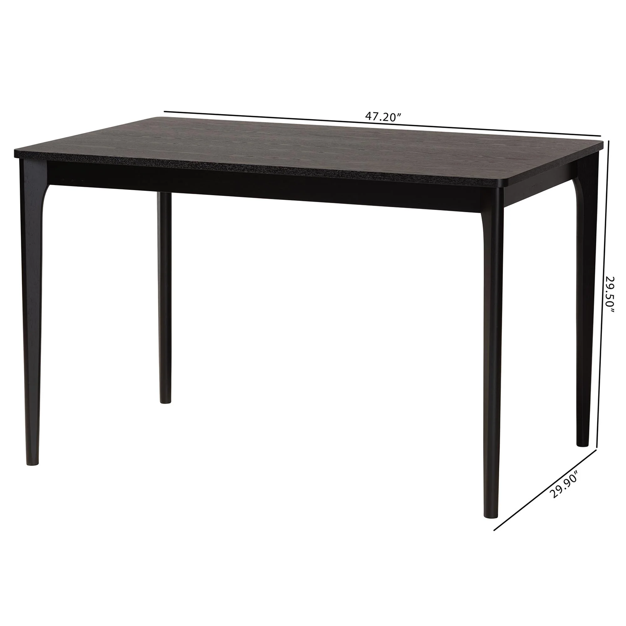 Baxton Studio Sherwin Mid-Century Modern Black Finished Wood Dining Table - Image 8