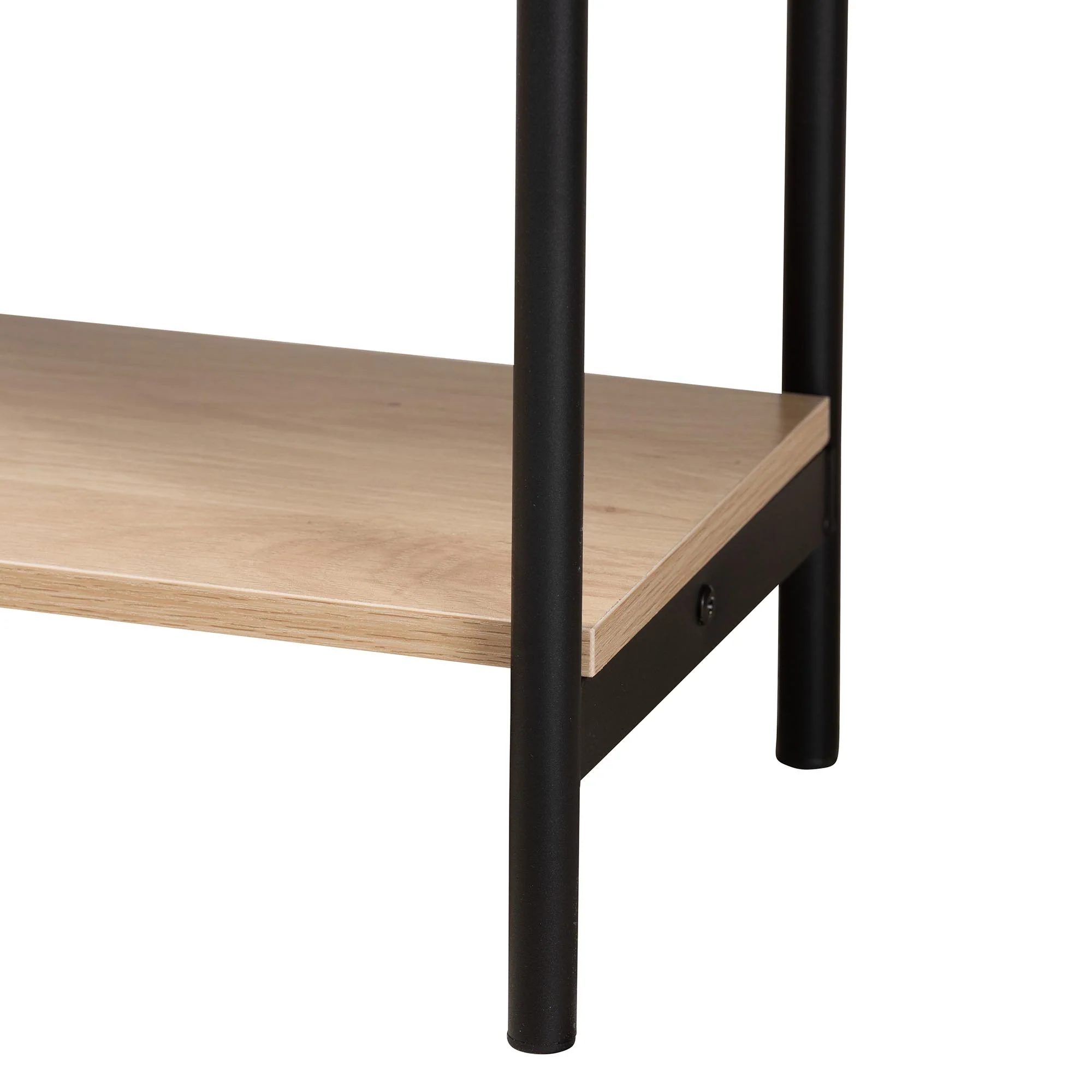 Baxton Studio Sherwin Mid-Century Modern Light Brown and Black 2-Drawer Console Table with Woven Rattan Accent - Image 7