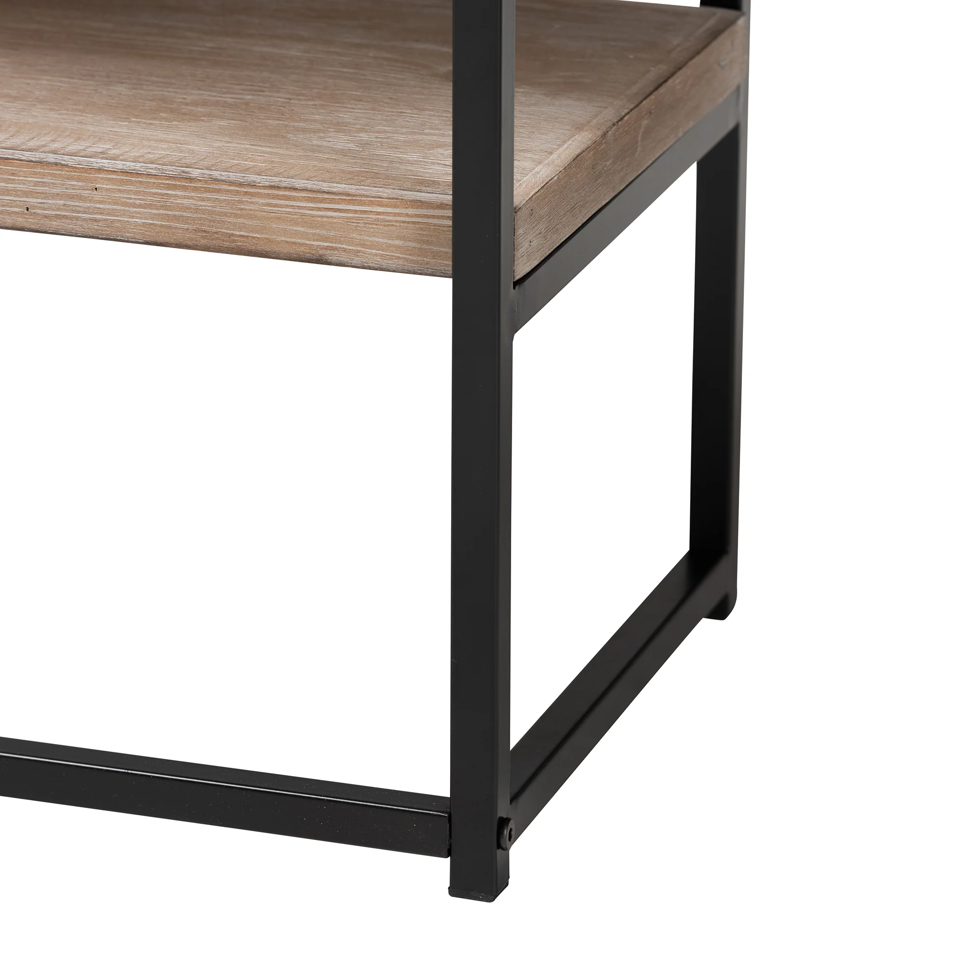 Baxton Studio Silas Modern Industrial Natural Brown Finished Wood and Black Metal 2-Drawer Console Table - Image 7