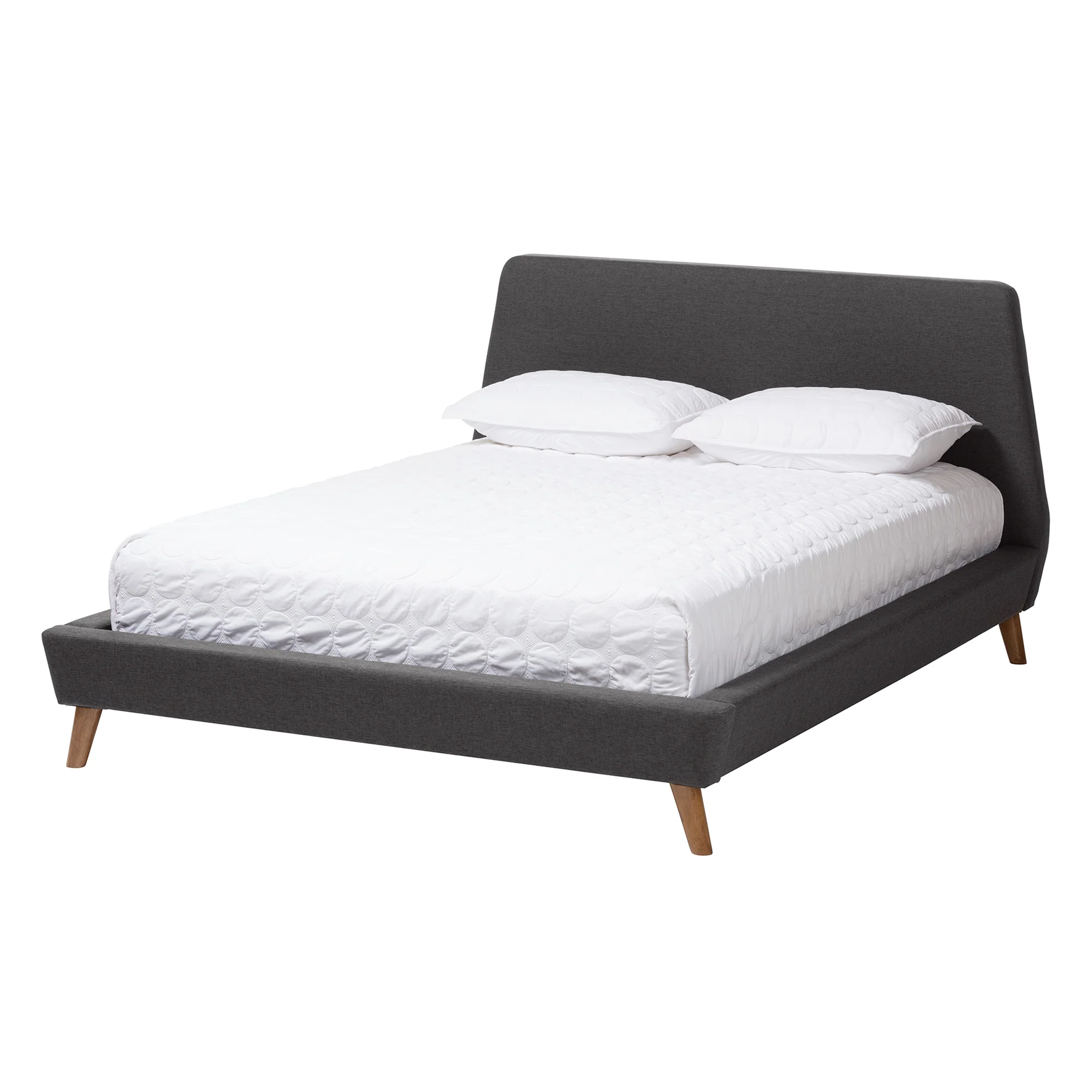 Baxton Studio Sinclaire Mid-Century Modern Transitional Dark Grey Fabric Upholstered Queen Size 2-Piece Bedroom Set - Image 7