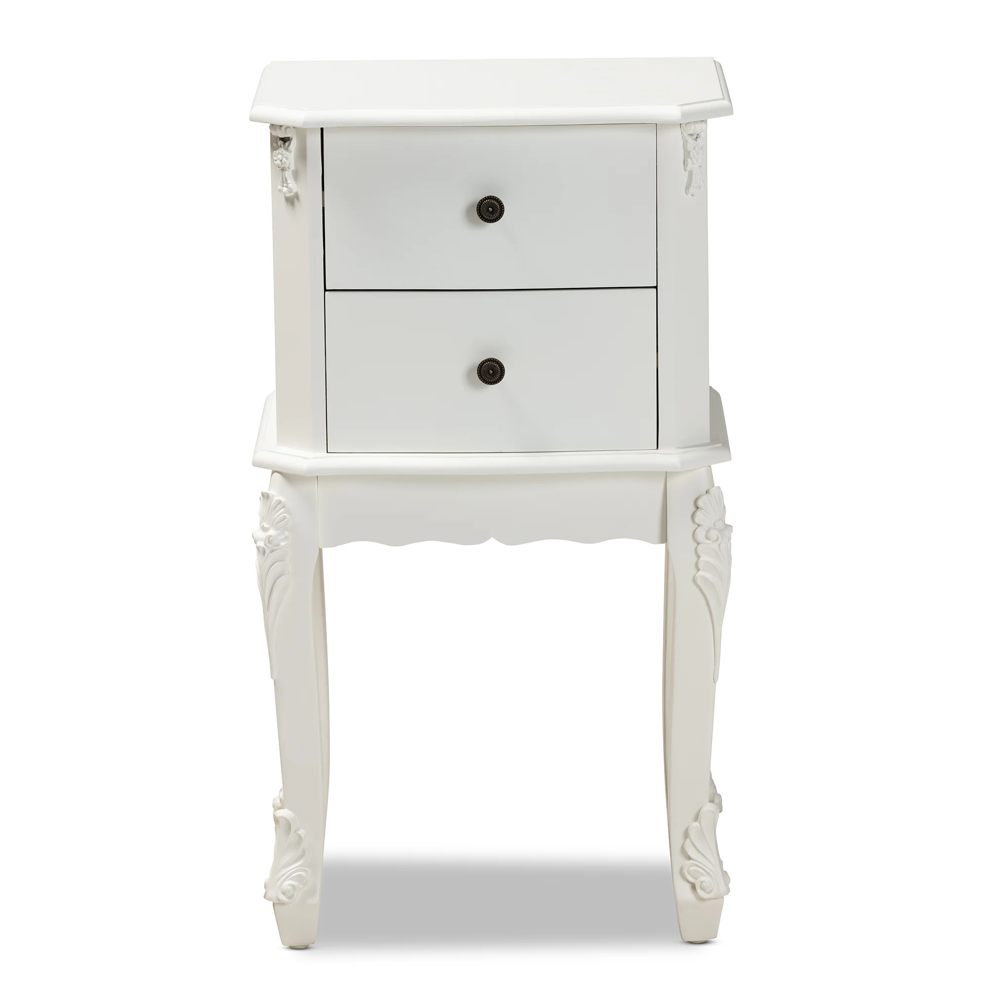 Baxton Studio Sophia Classic and Traditional French White Finished Wood 2-Drawer End Table - Image 6