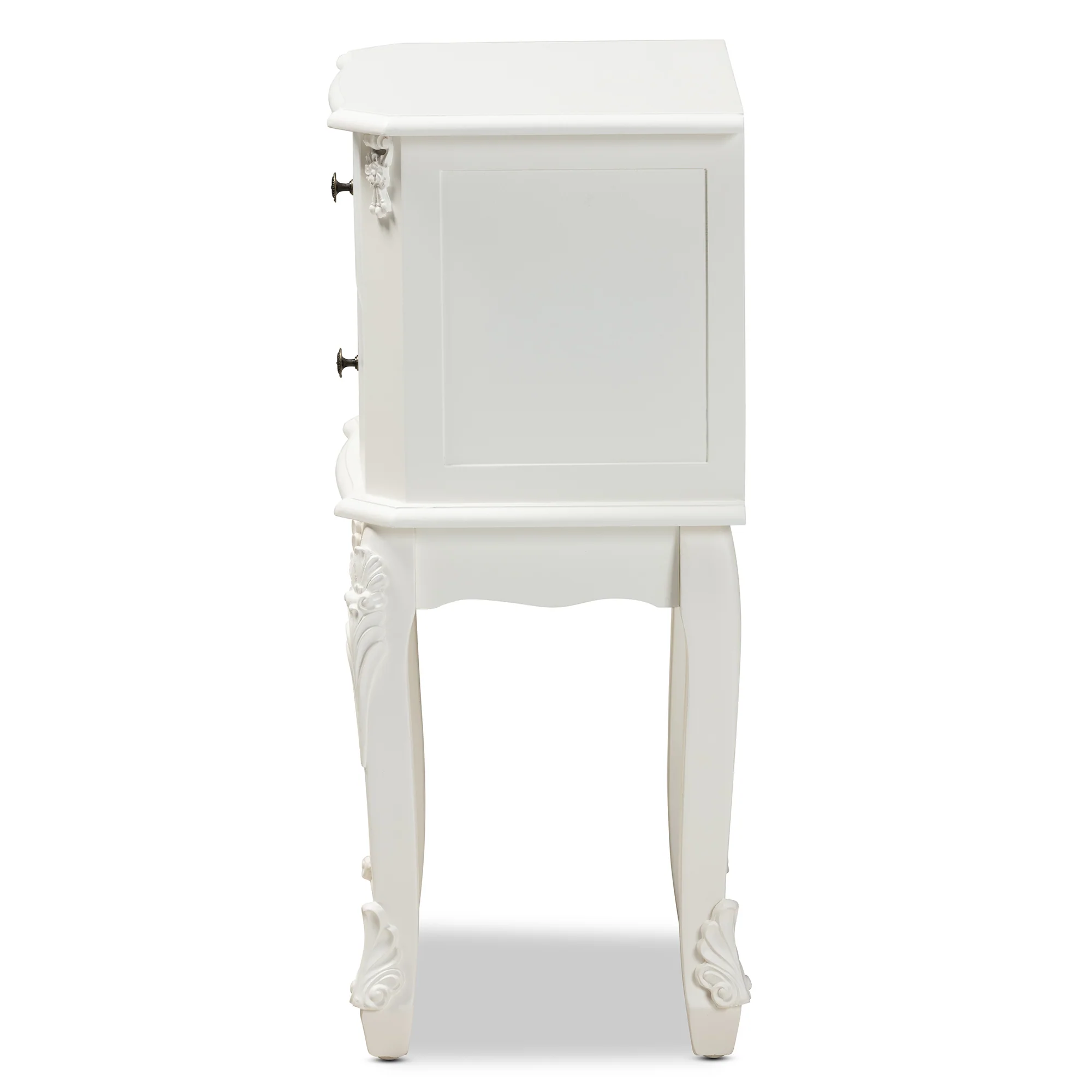 Baxton Studio Sophia Classic and Traditional French White Finished Wood 2-Drawer End Table - Image 7
