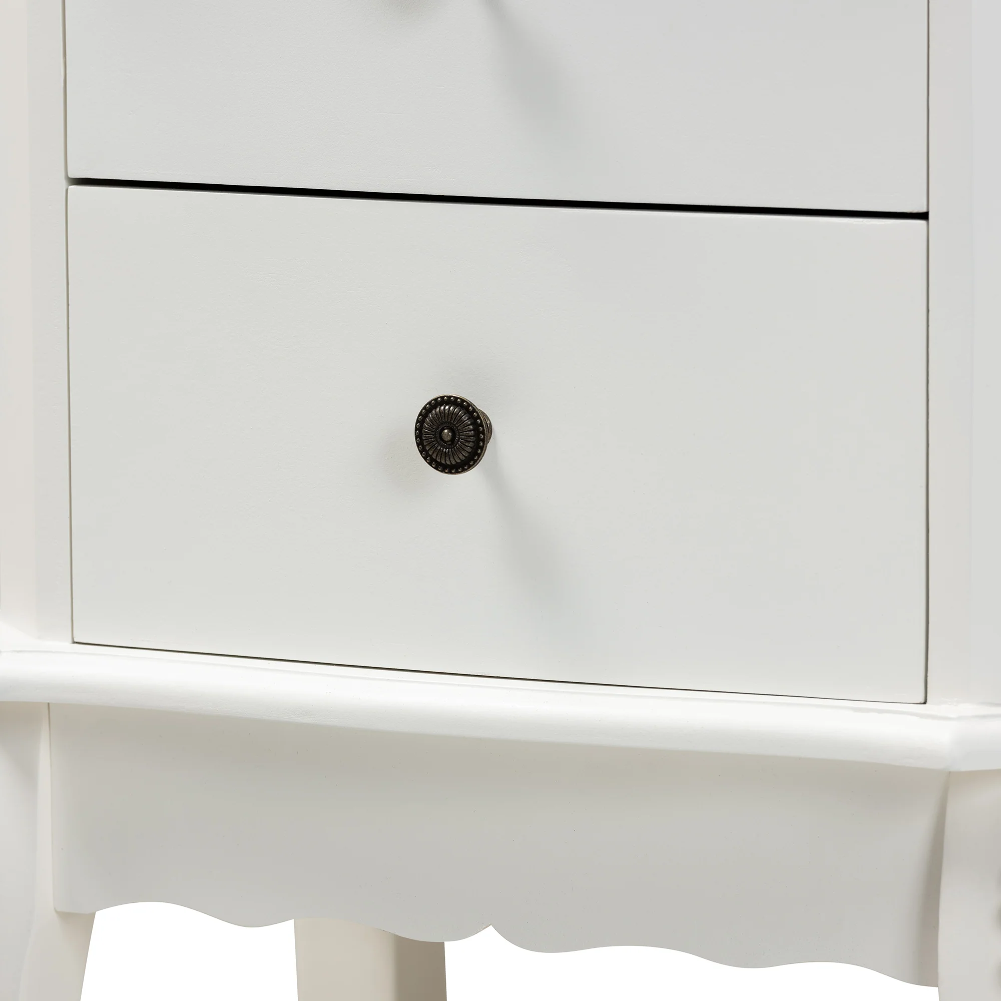 Baxton Studio Sophia Classic and Traditional French White Finished Wood 2-Drawer End Table - Image 8