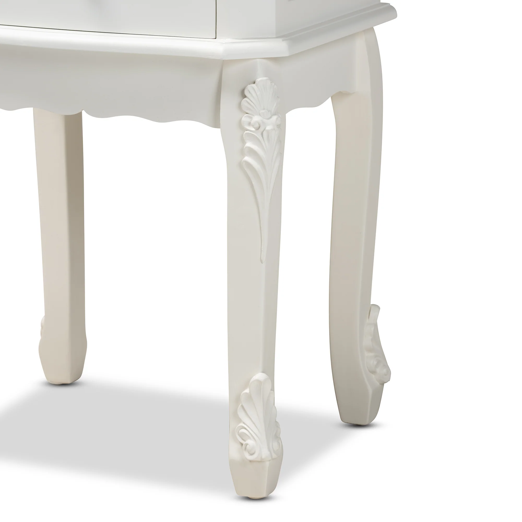 Baxton Studio Sophia Classic and Traditional French White Finished Wood 2-Drawer End Table - Image 9
