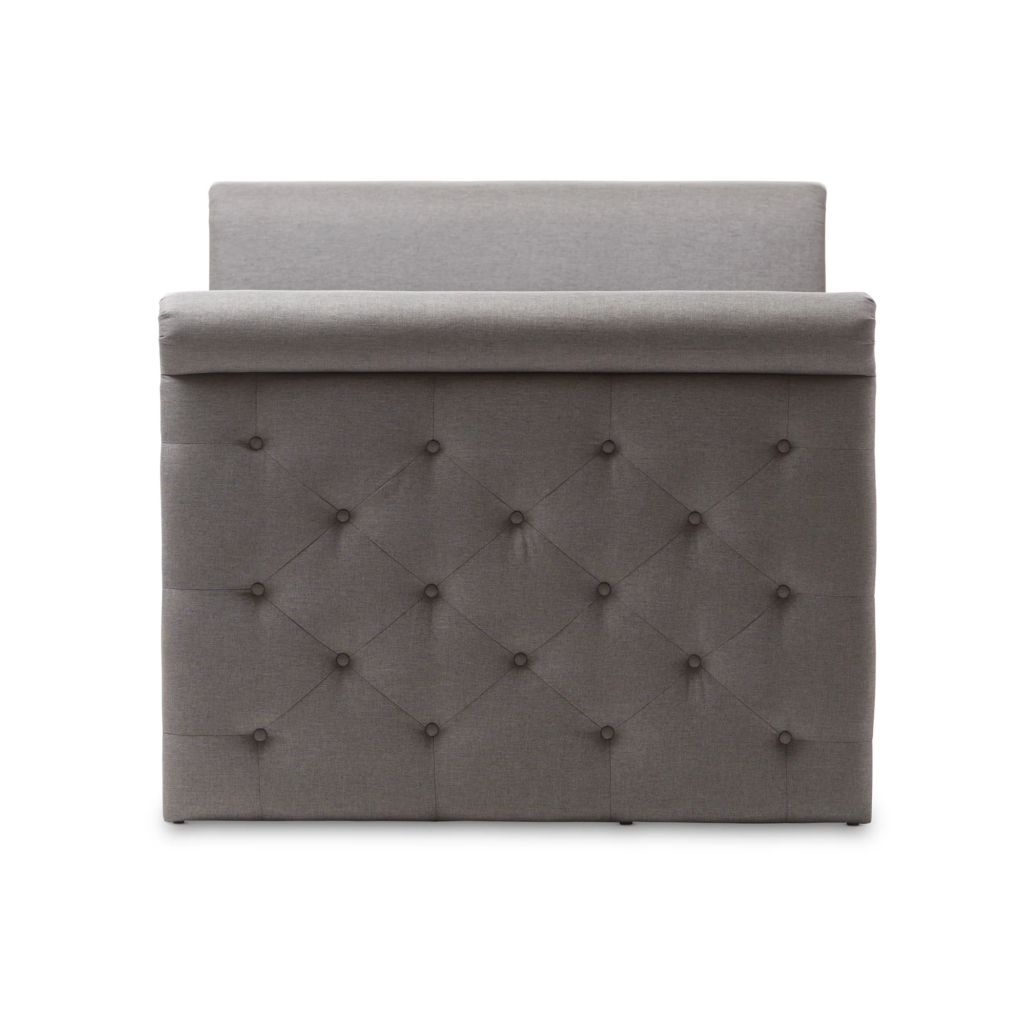 Baxton Studio Swamson Modern and Contemporary Grey Fabric Tufted Twin Size Daybed with Roll-out Trundle Guest Bed - Image 2