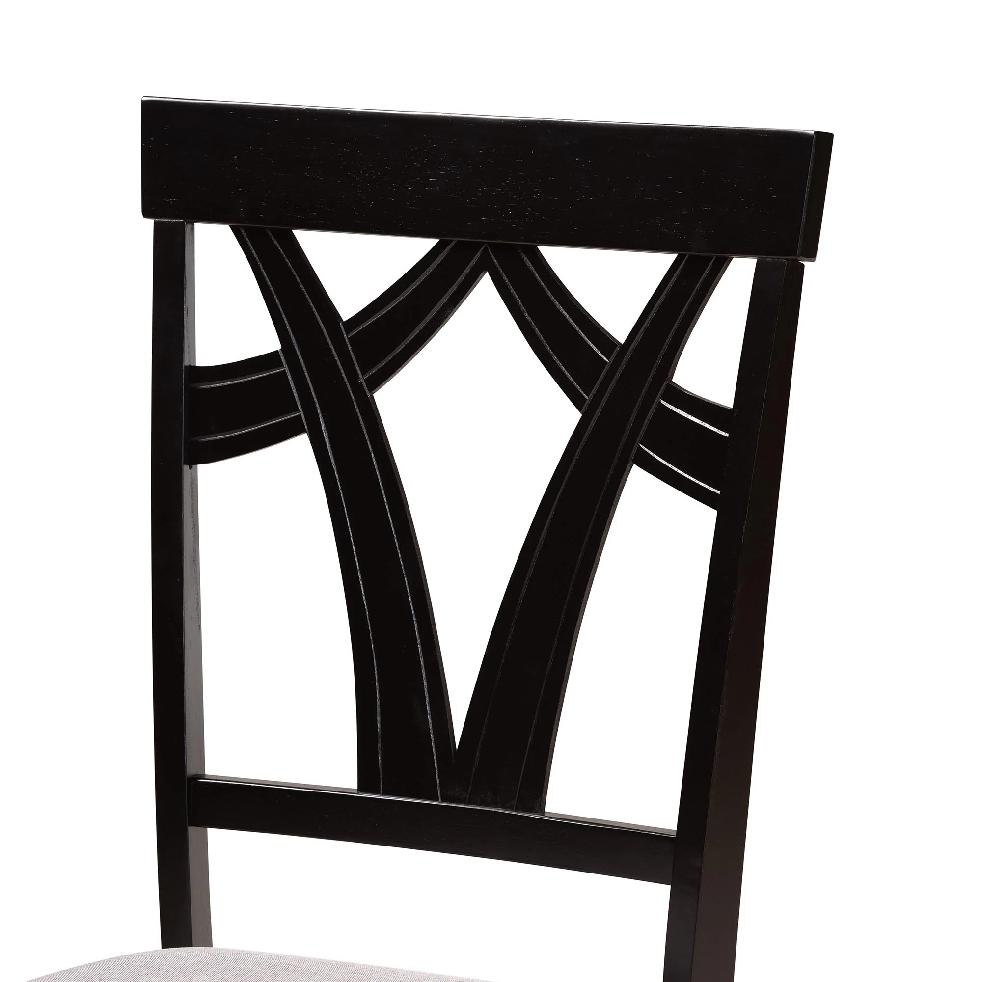 Baxton Studio Sylvia Modern Grey Fabric and Dark Brown Finished Wood 7-Piece Dining Set - Image 8