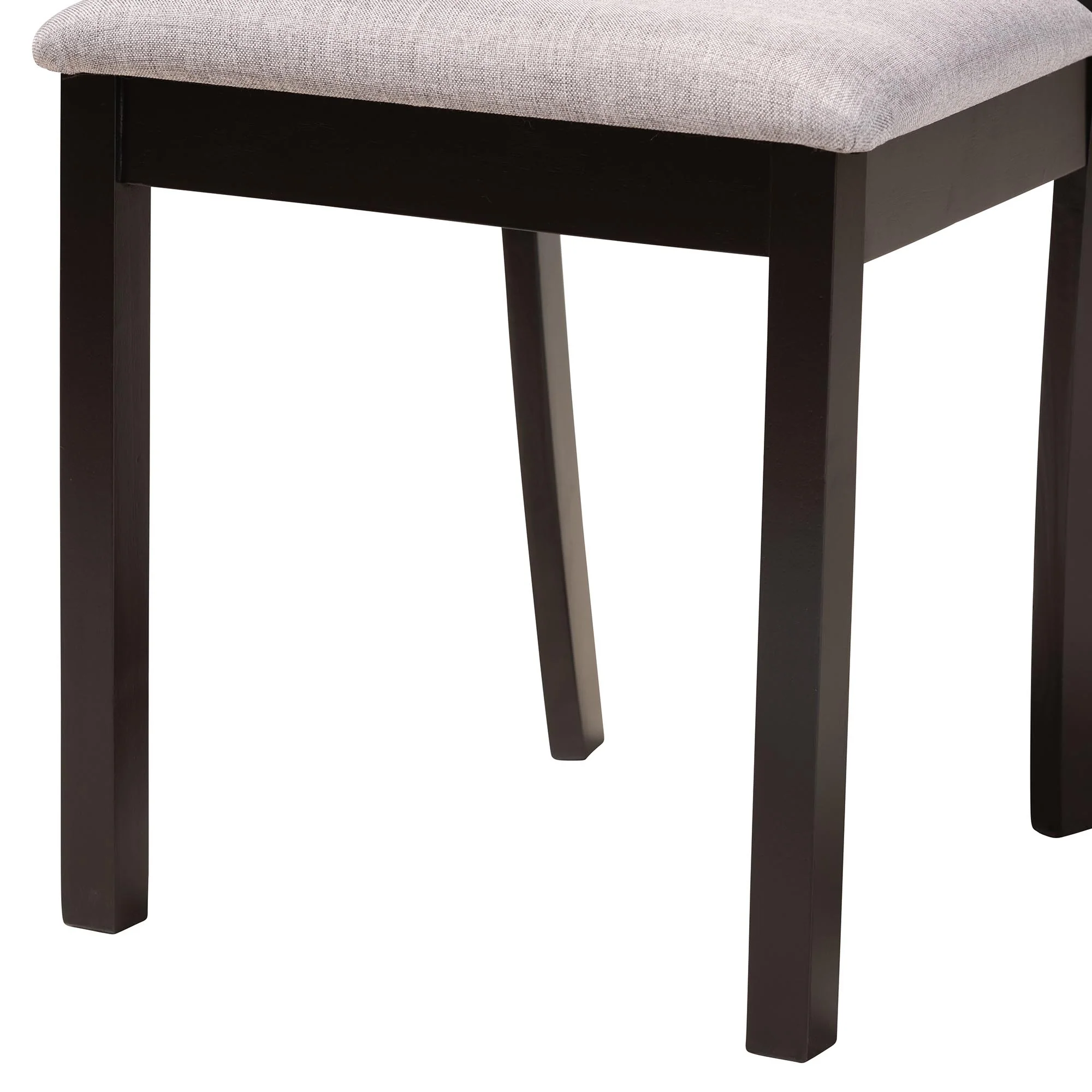 Baxton Studio Sylvia Modern Grey Fabric and Dark Brown Finished Wood 7-Piece Dining Set - Image 9