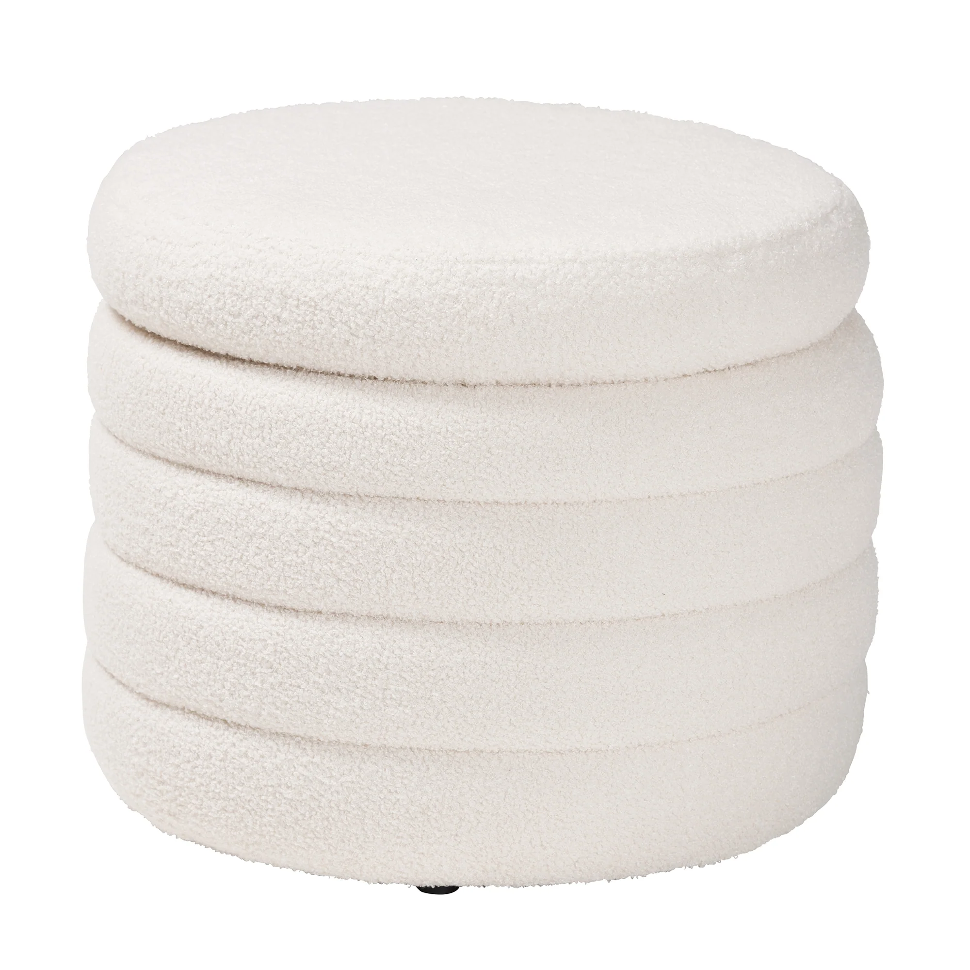 Baxton Studio Tabitha Modern and Contemporary Ivory Boucle Upholstered Storage Ottoman - Image 2