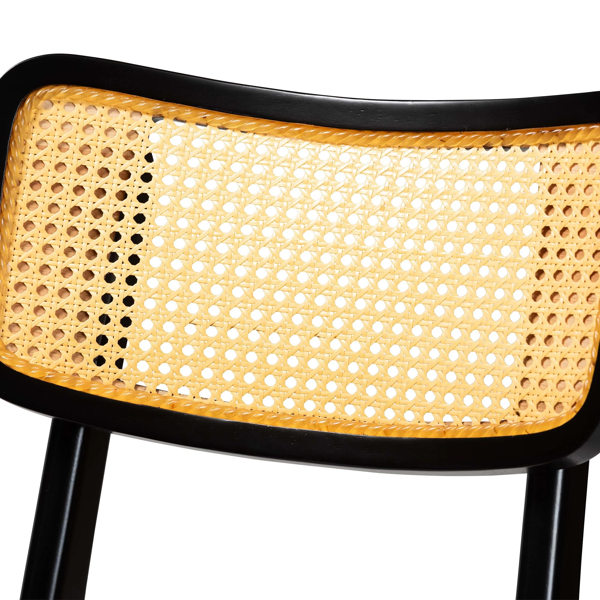 Baxton Studio Tafari Mid-Century Modern Dark Brown Finished Wood and Rattan Pub Set - Image 8
