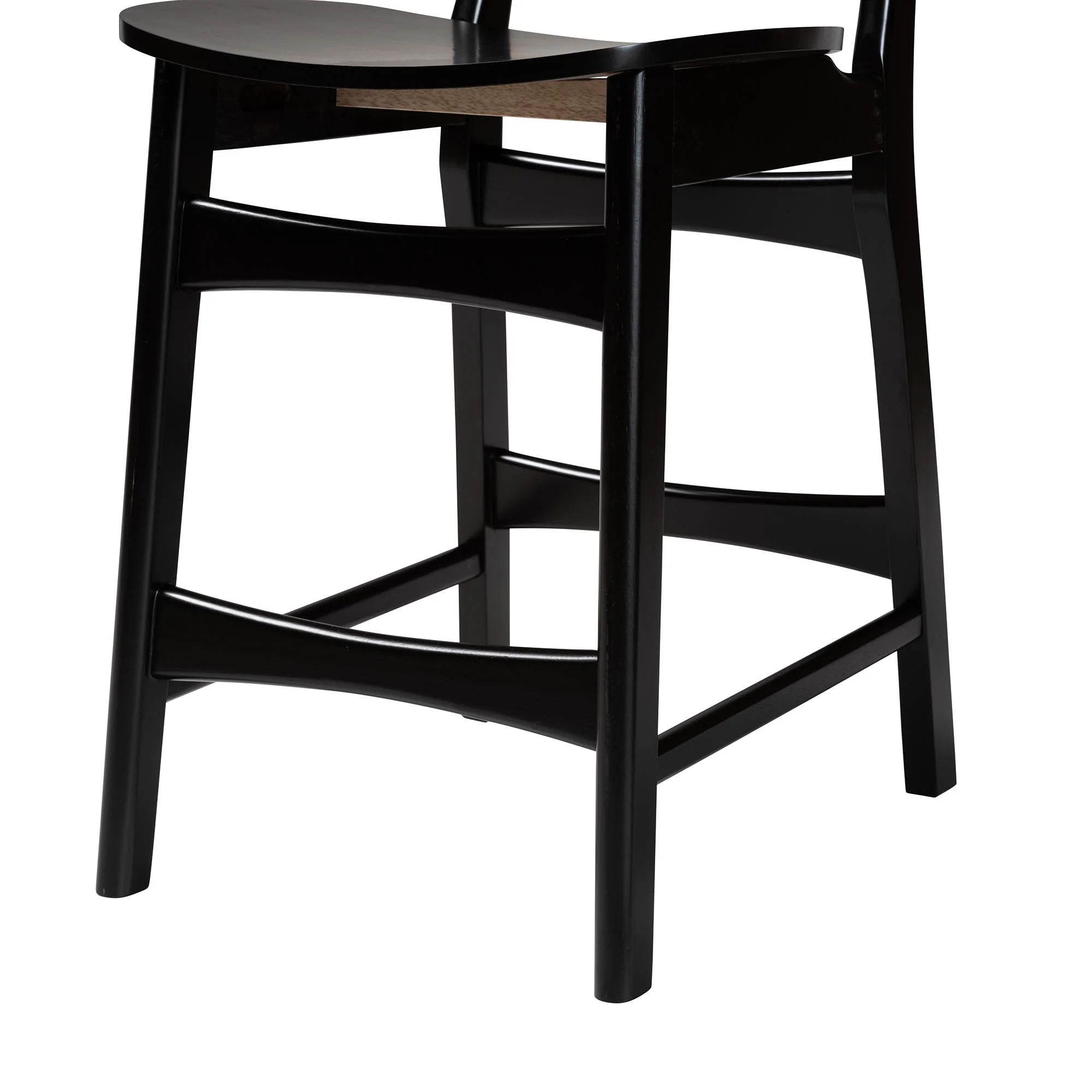 Baxton Studio Tafari Mid-Century Modern Dark Brown Finished Wood and Rattan Pub Set - Image 9