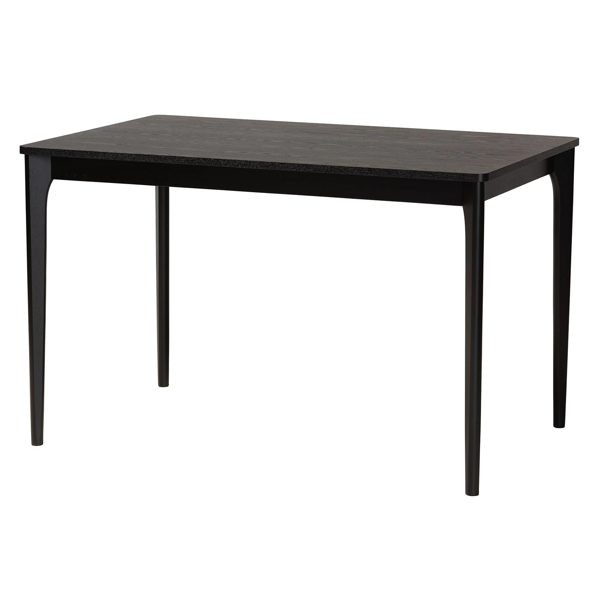 Baxton Studio Tarana Mid-Century Modern Cream Fabric and Black Finished Wood 5-Piece Dining Set - Image 4