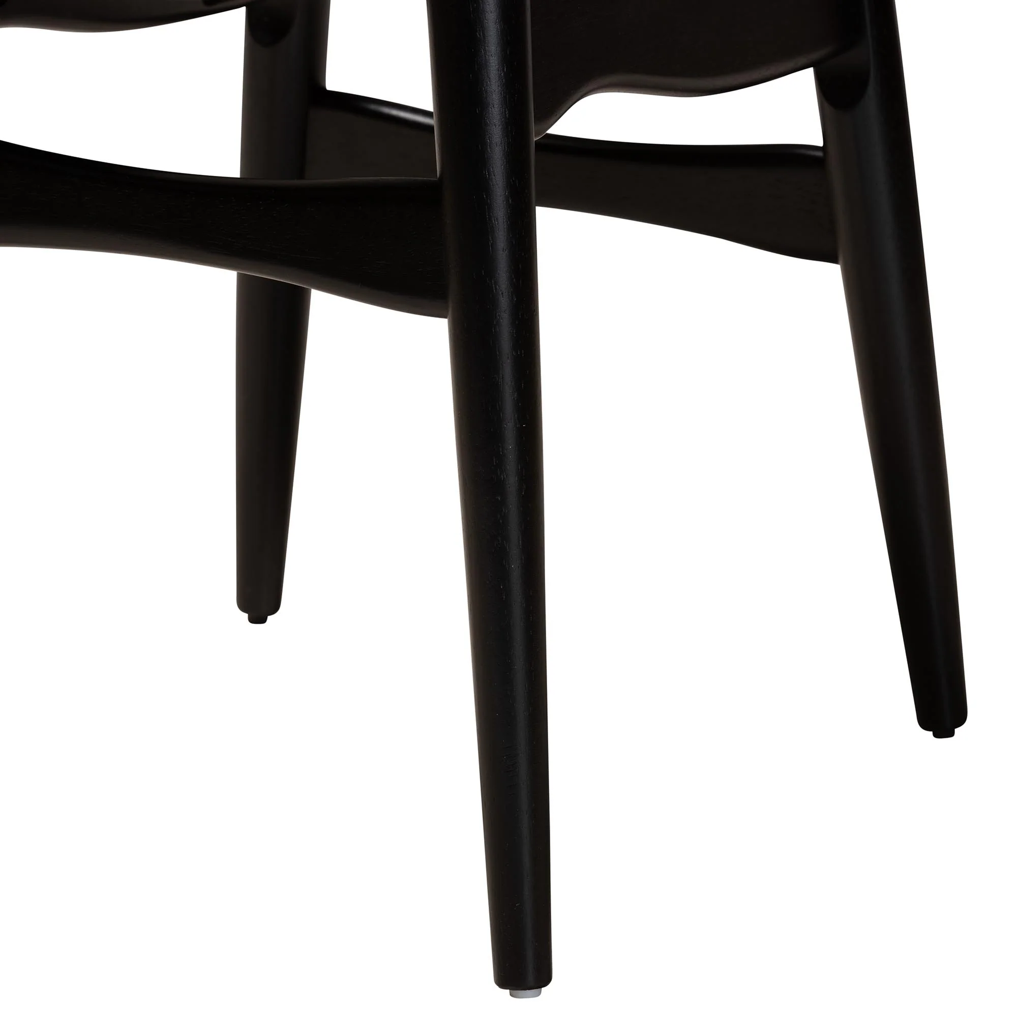 Baxton Studio Tarana Mid-Century Modern Cream Fabric and Black Finished Wood 5-Piece Dining Set - Image 7
