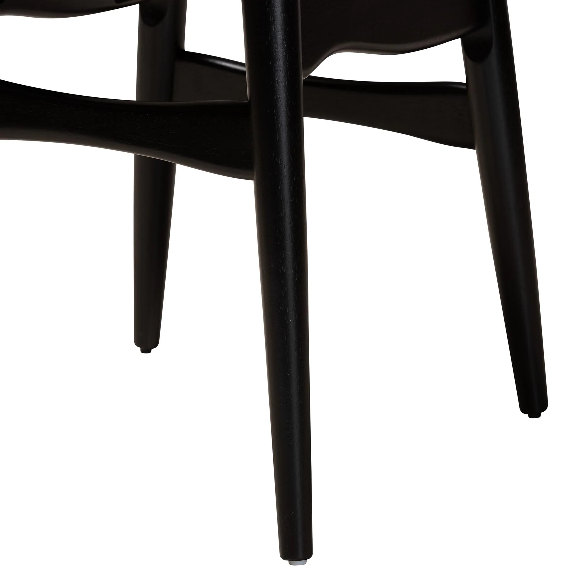 Baxton Studio Tarana Mid-Century Modern Cream Fabric and Black Finished Wood 7-Piece Dining Set - Image 7