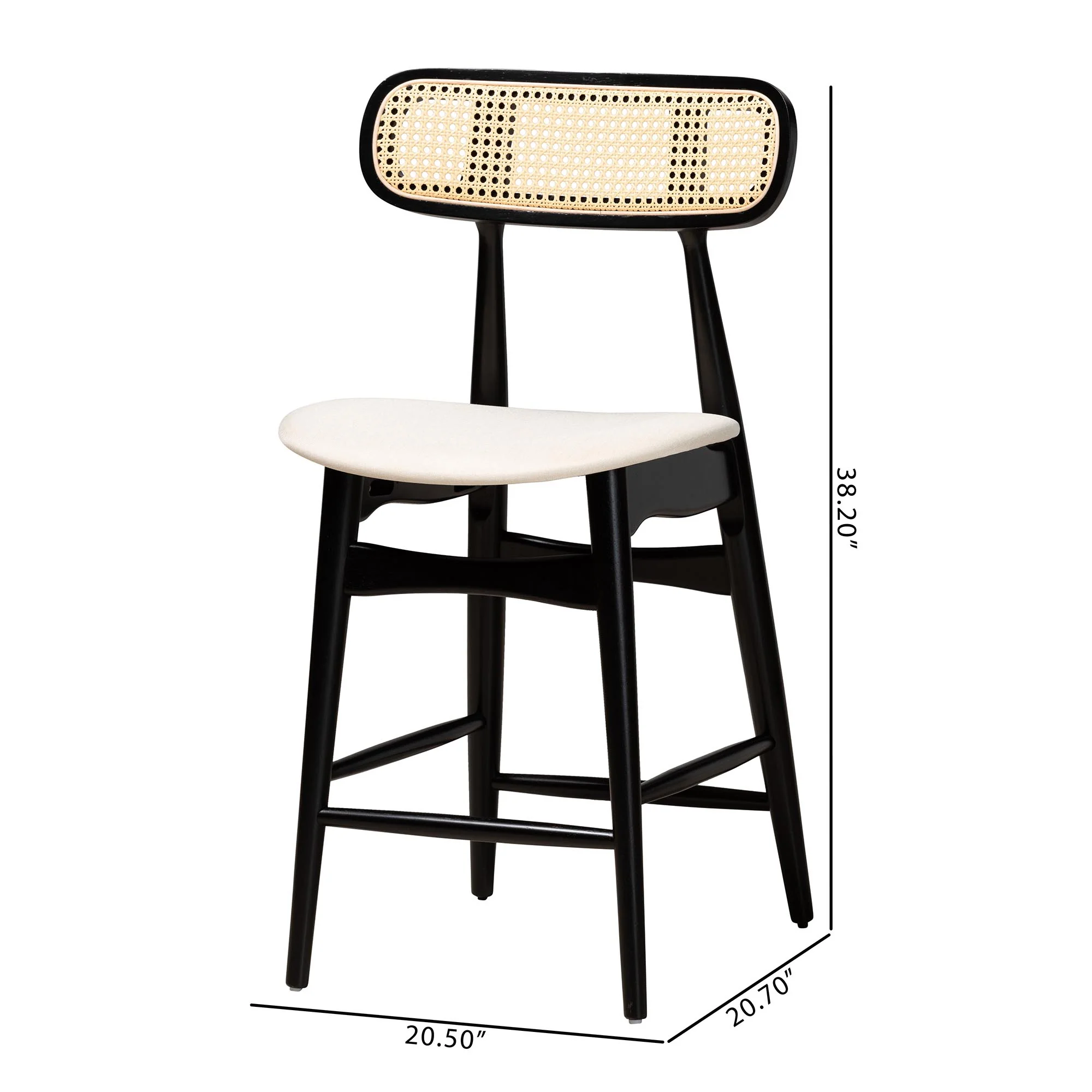Baxton Studio Tarana Mid-Century Modern Grey Fabric and Walnut Brown Finished Wood 2-Piece Counter Stool Set - Image 26