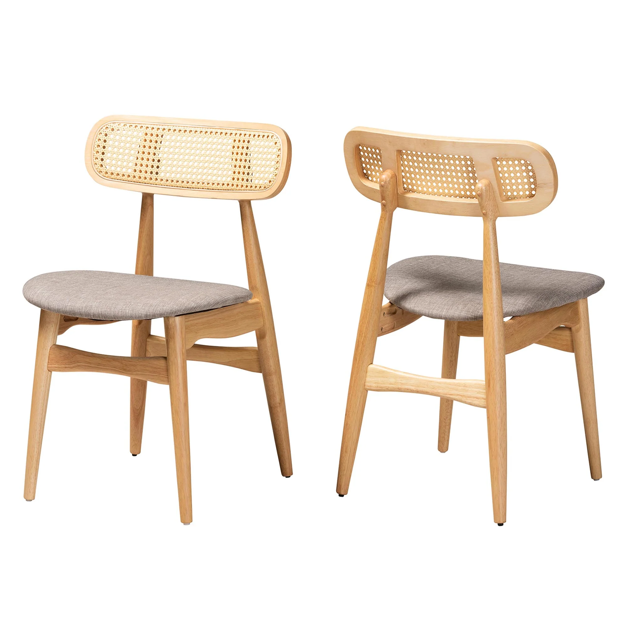 Baxton Studio Tarana Mid-Century Modern Grey Fabric and Walnut Brown Finished Wood 2-Piece Dining Chair Set - Image 11
