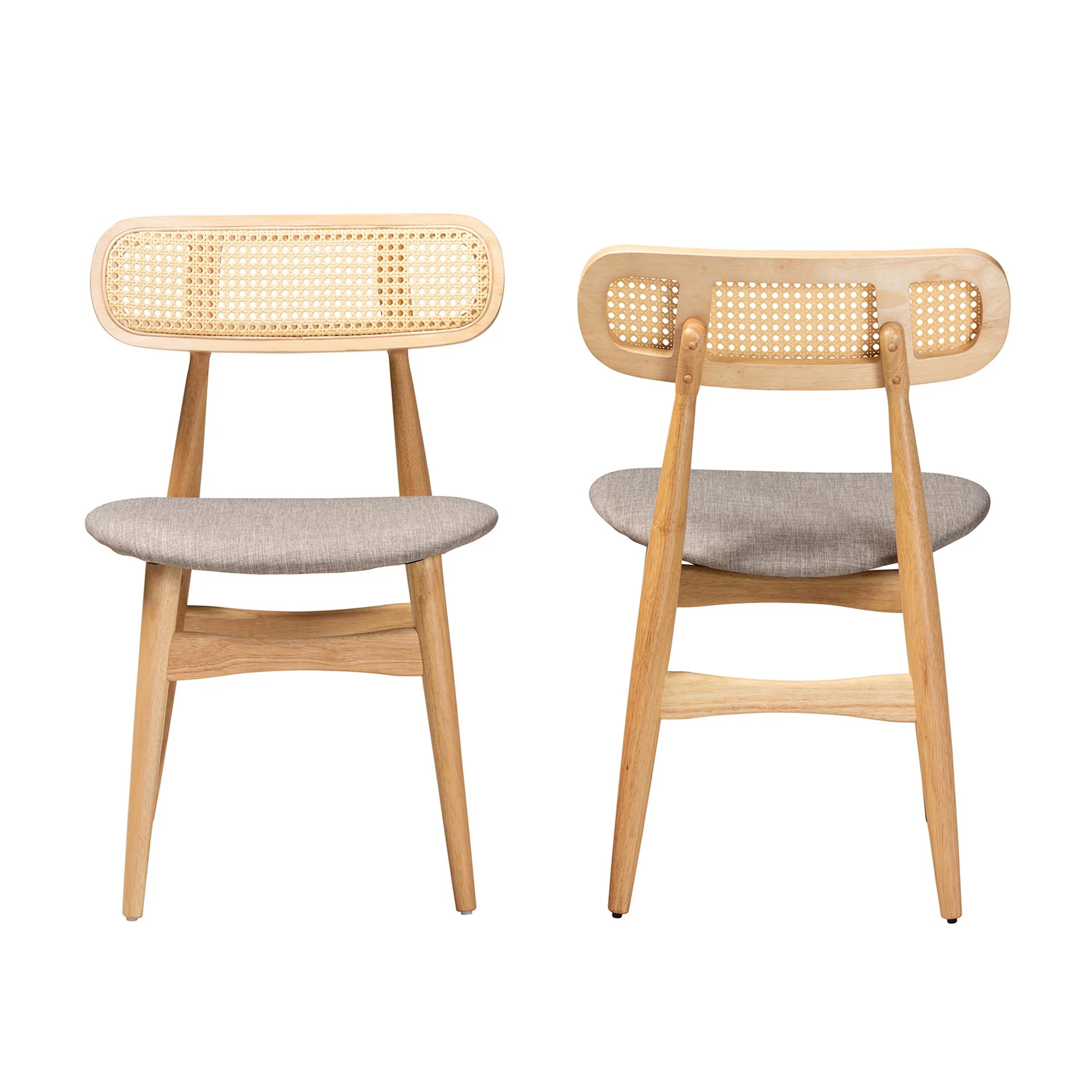Baxton Studio Tarana Mid-Century Modern Grey Fabric and Walnut Brown Finished Wood 2-Piece Dining Chair Set - Image 12
